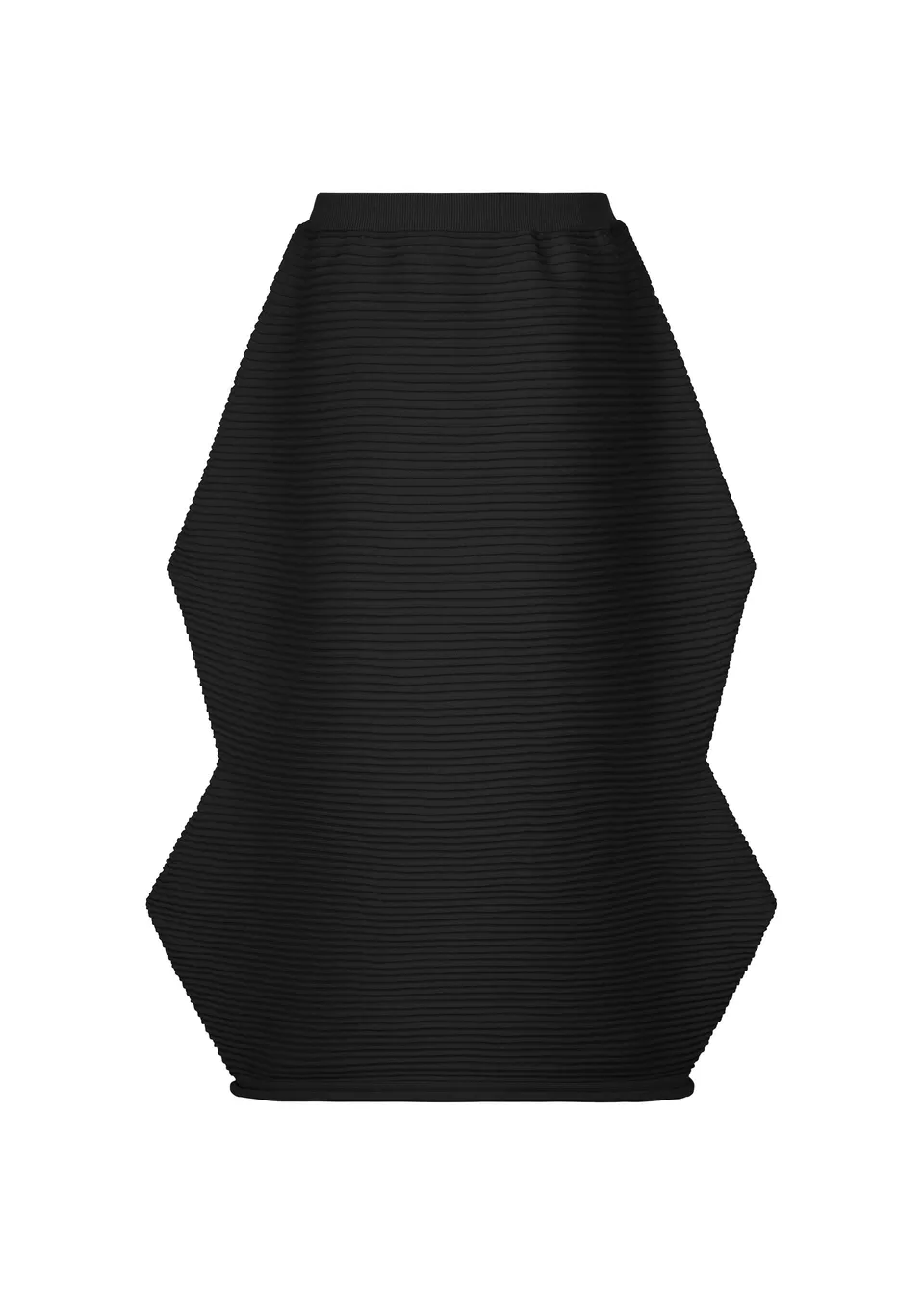 Issey Miyake Pleats Please Zig Zag Knit sukně černá bezešvá
