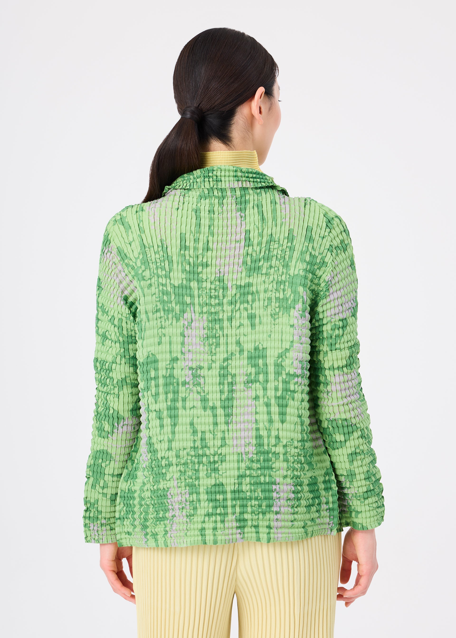 Issey Miyake Leaf Pleats Shirt kardigan hnědý