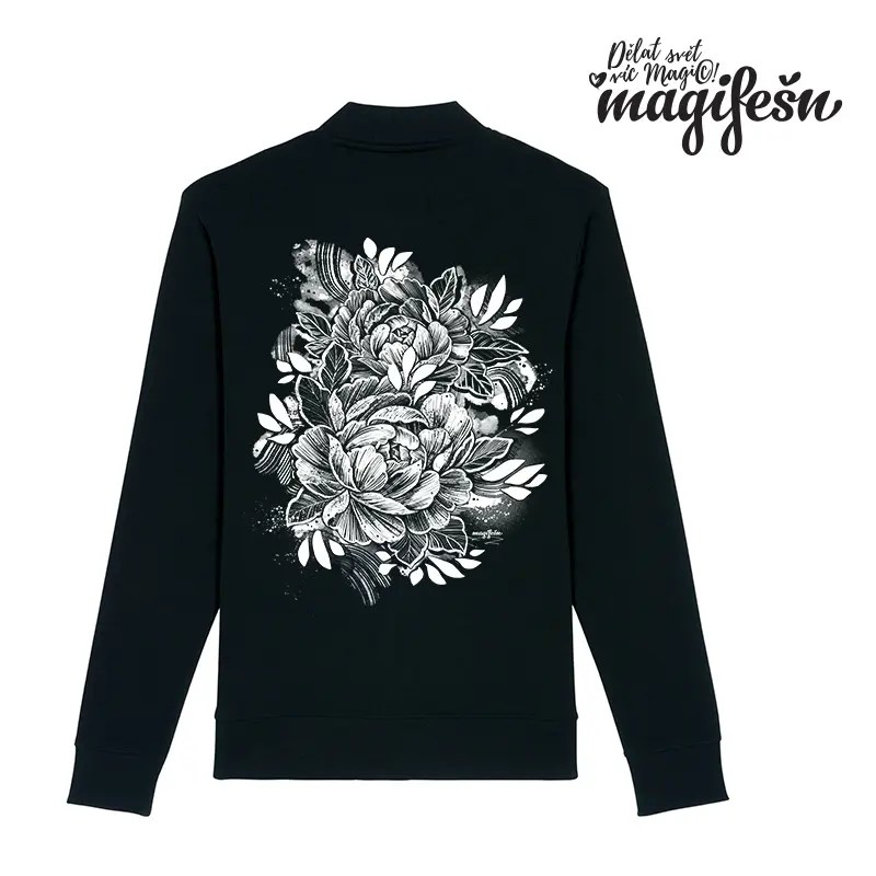 Magifešn XX Pivoňky mikina bomber bílá