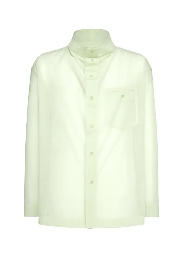 HOMME PLISSÉ ISSEY MIYAKE CRYSTALLINE JERSEY košile zelenobílá