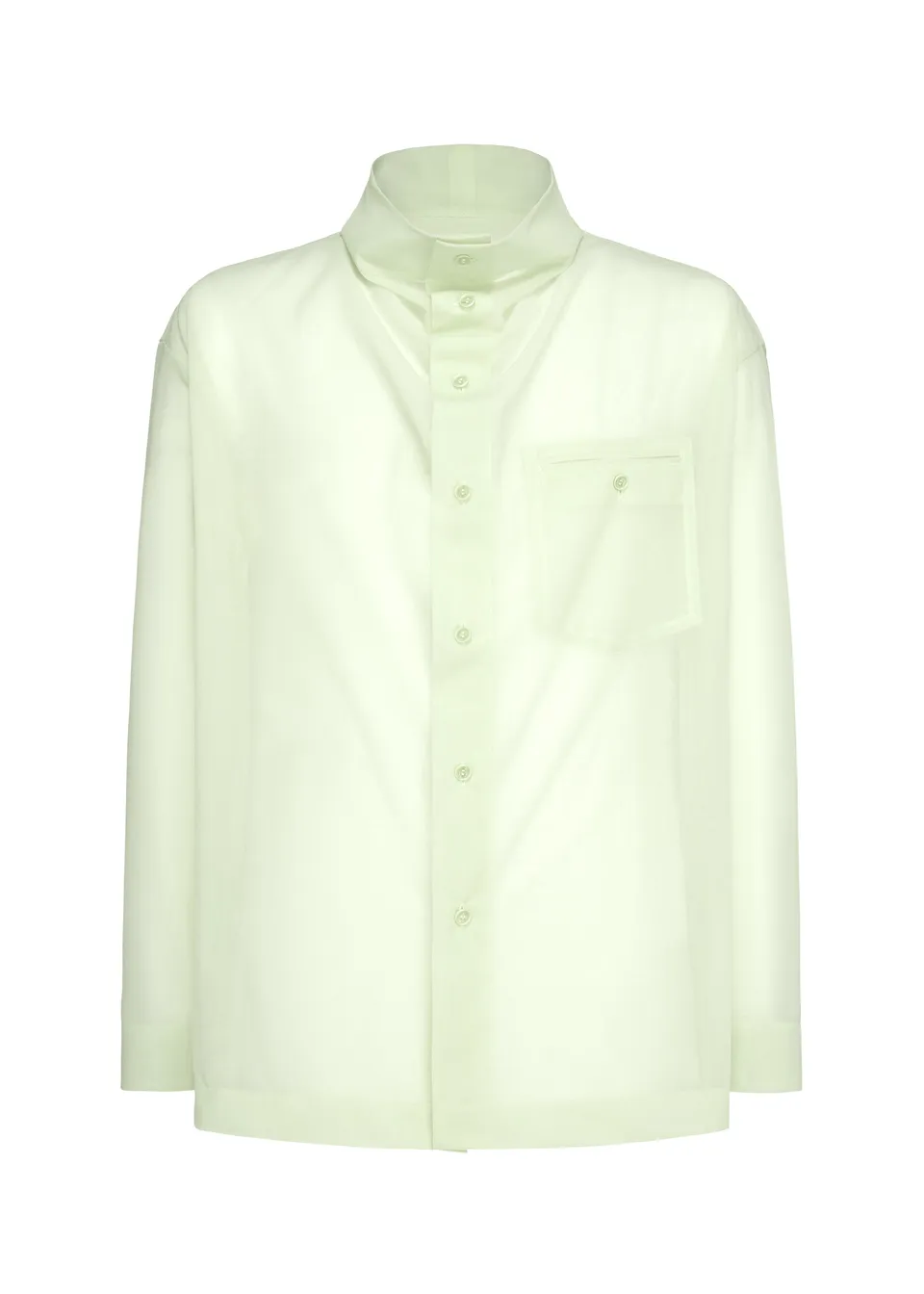 HOMME PLISSÉ ISSEY MIYAKE CRYSTALLINE JERSEY košile zelenobílá