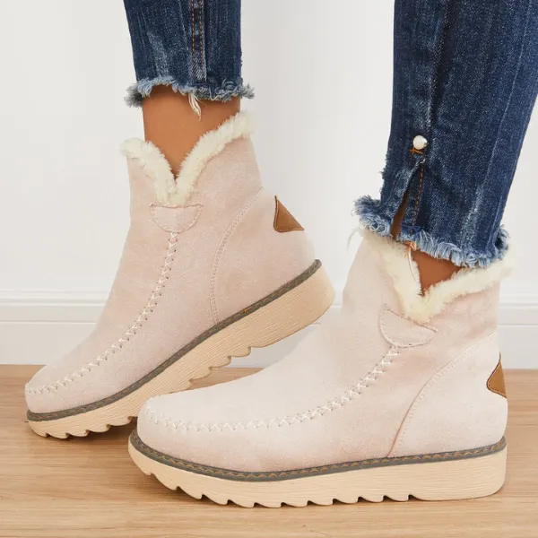 Norielle zimní kožíškové boots Hnědá semiš