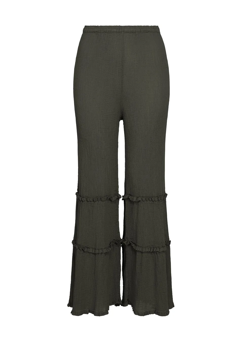 Issey Miyake Flare See-Through Crepe kalhoty charcoal