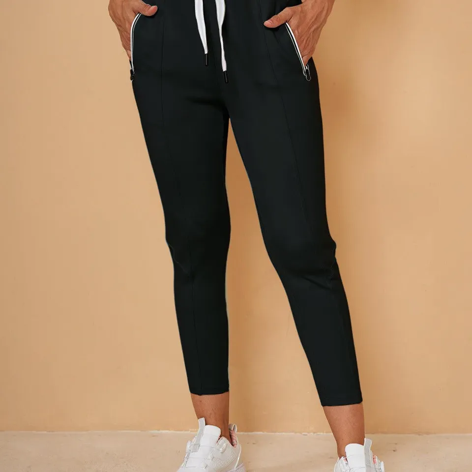 Norielle jogger kalhoty černé se zip kapsami