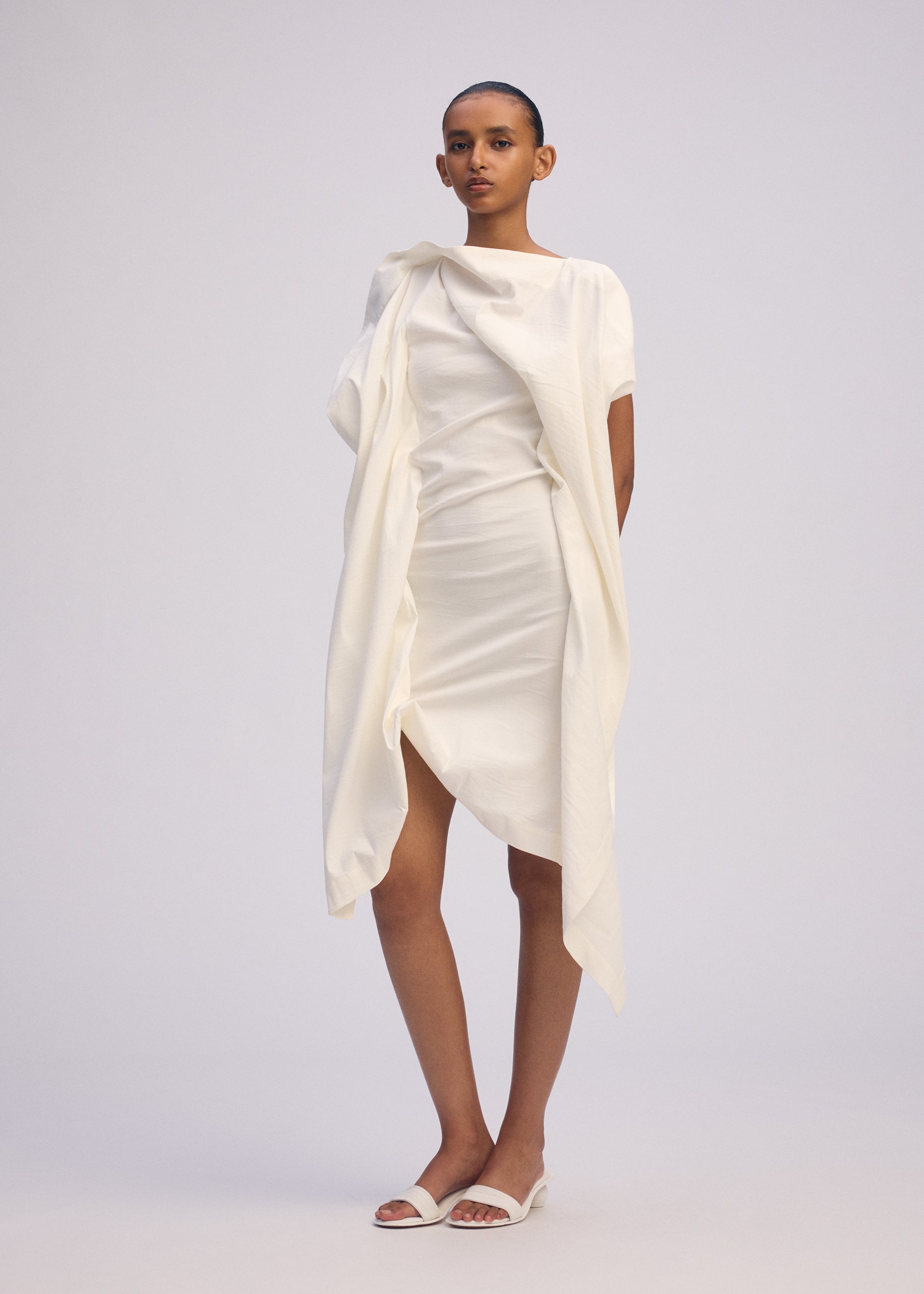 Issey Miyake Concealed šaty bílé vel. 2