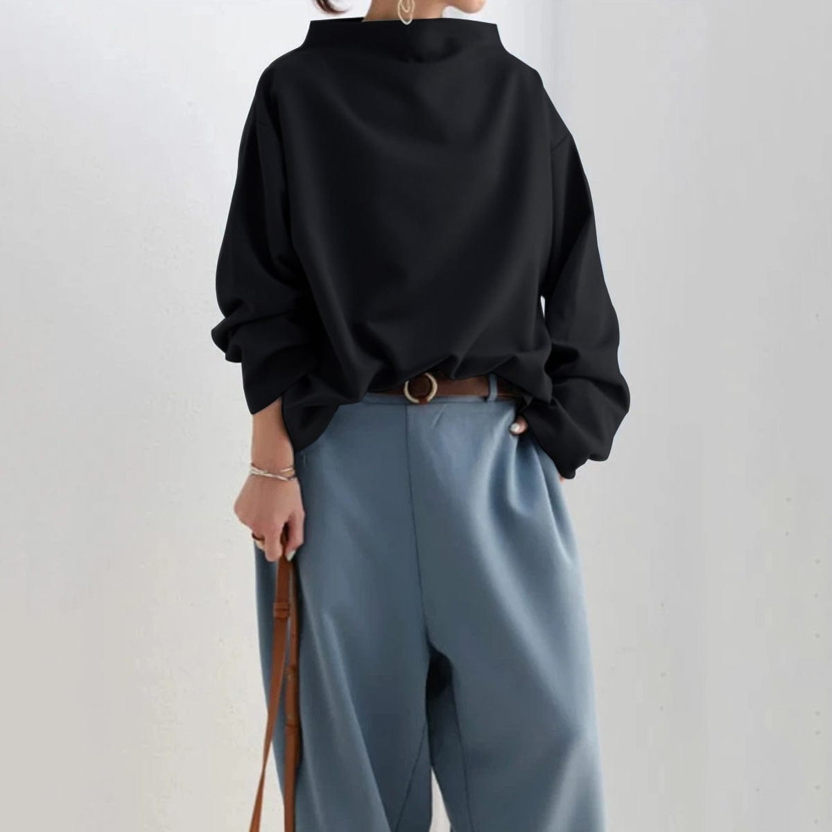 Norielle oversize svetr s rolákem černý