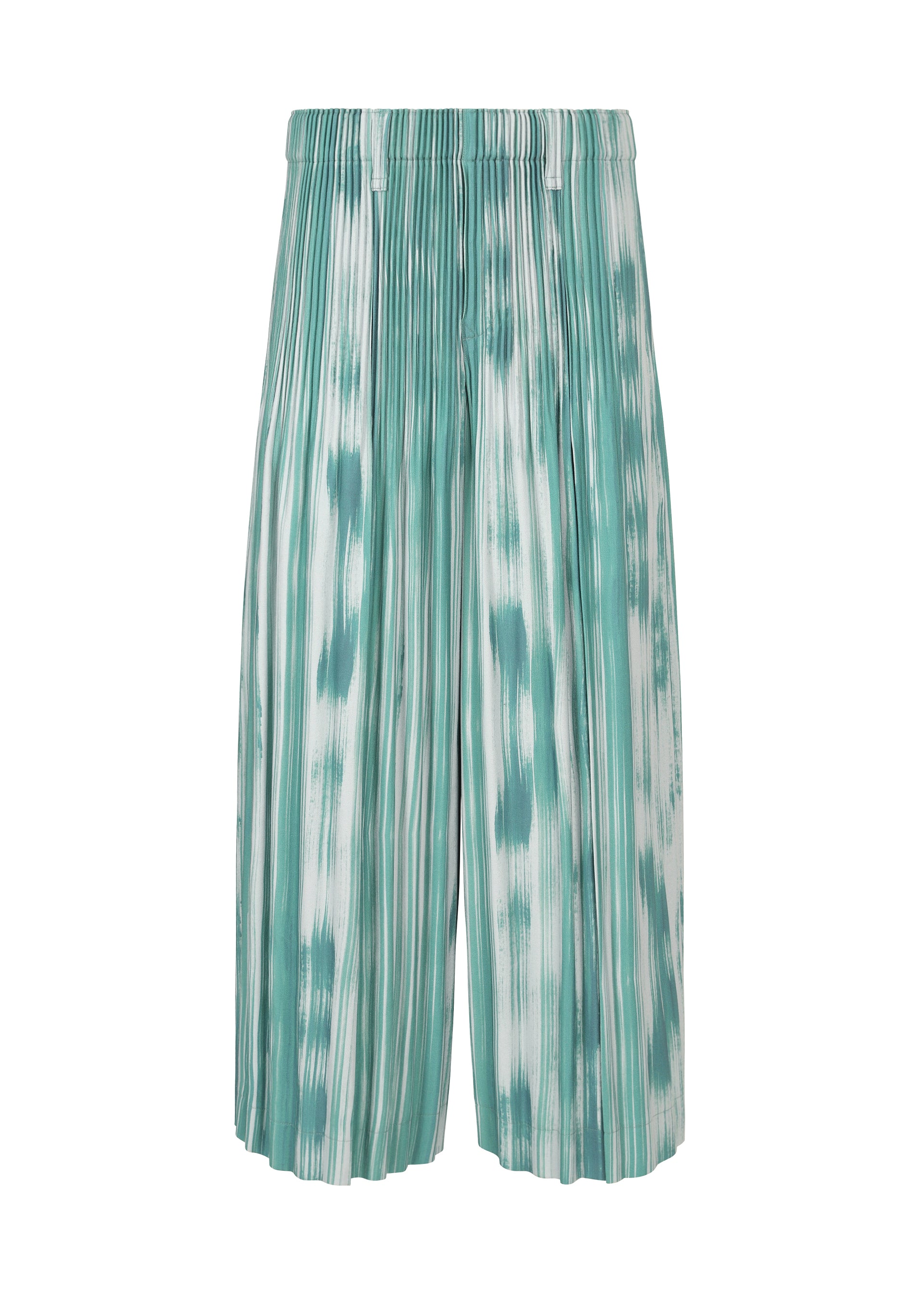 Issey Miyake Homme Plissé Brushstroke Stripe kalhoty černé plisované