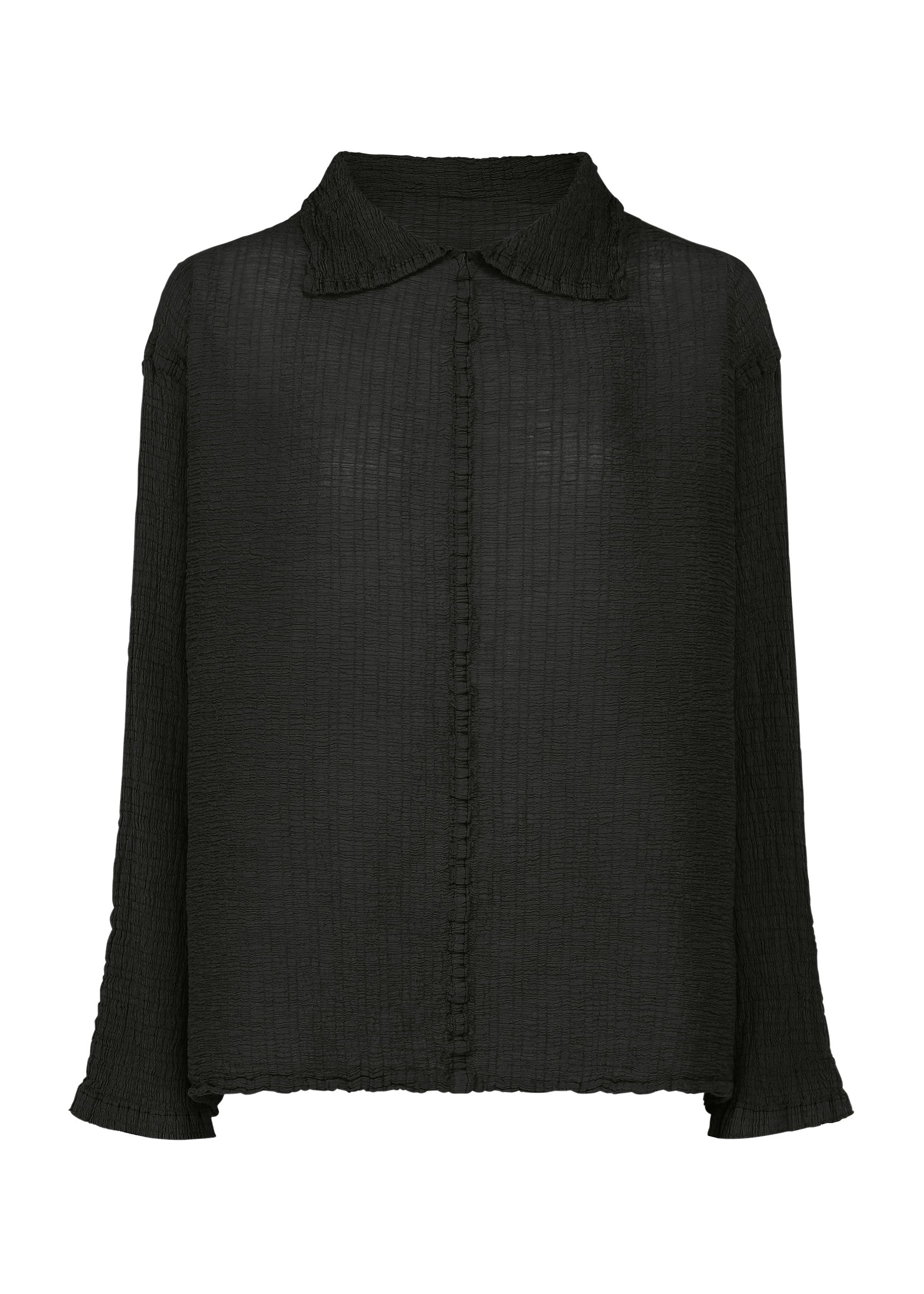 me Issey Miyake Polycotton Crepe top taupe dlouhý rukáv