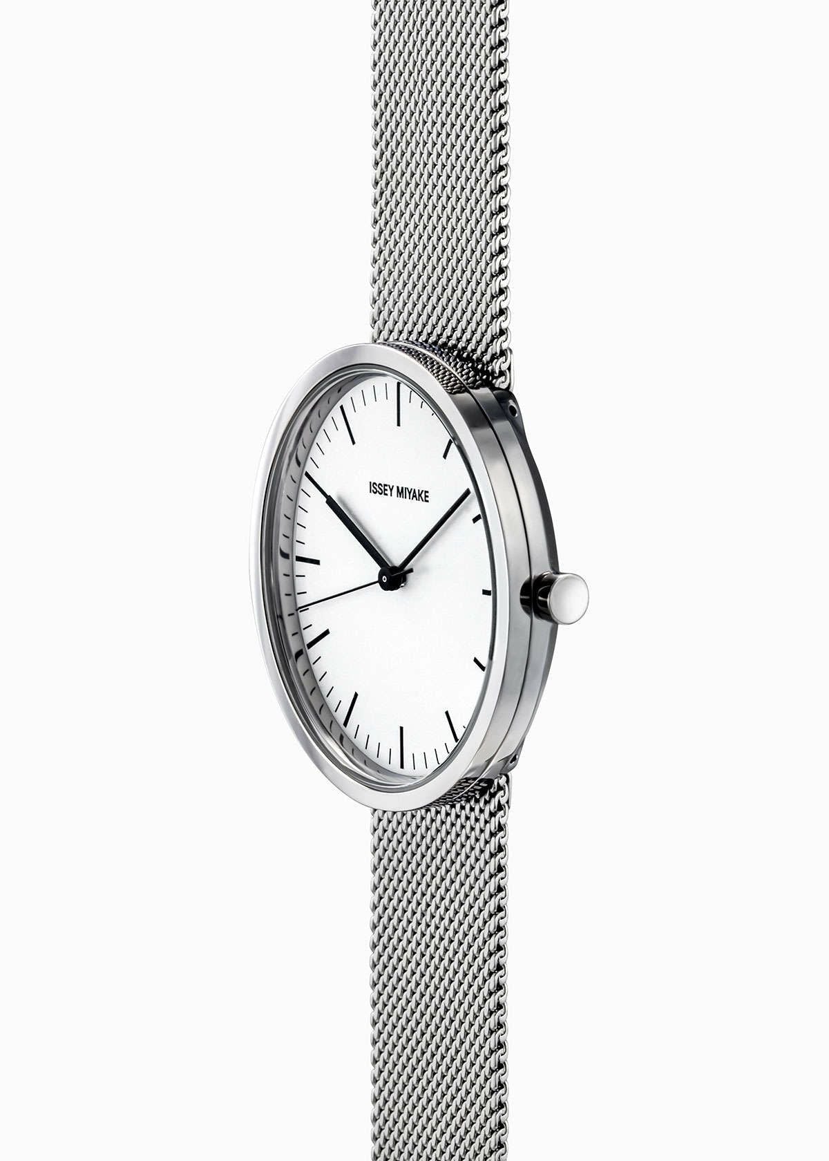 Issey Miyake Ellipse hodinky stříbrné elegantní