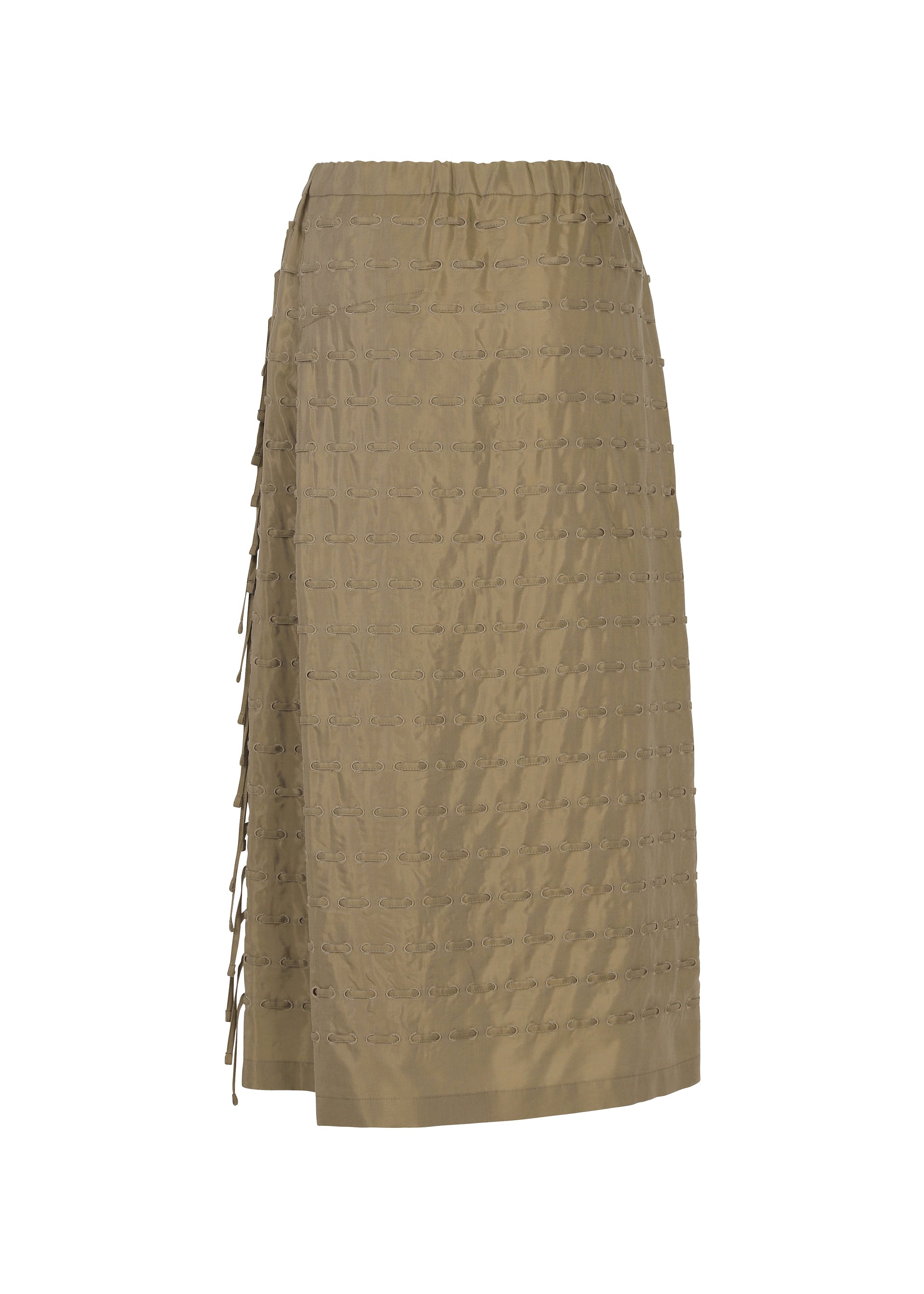 Issey Miyake Hole & Line sukně khaki děrovaná