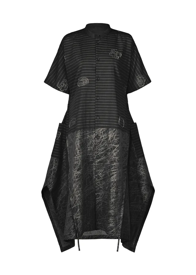 Issey Miyake One Stroke Draw šaty černé