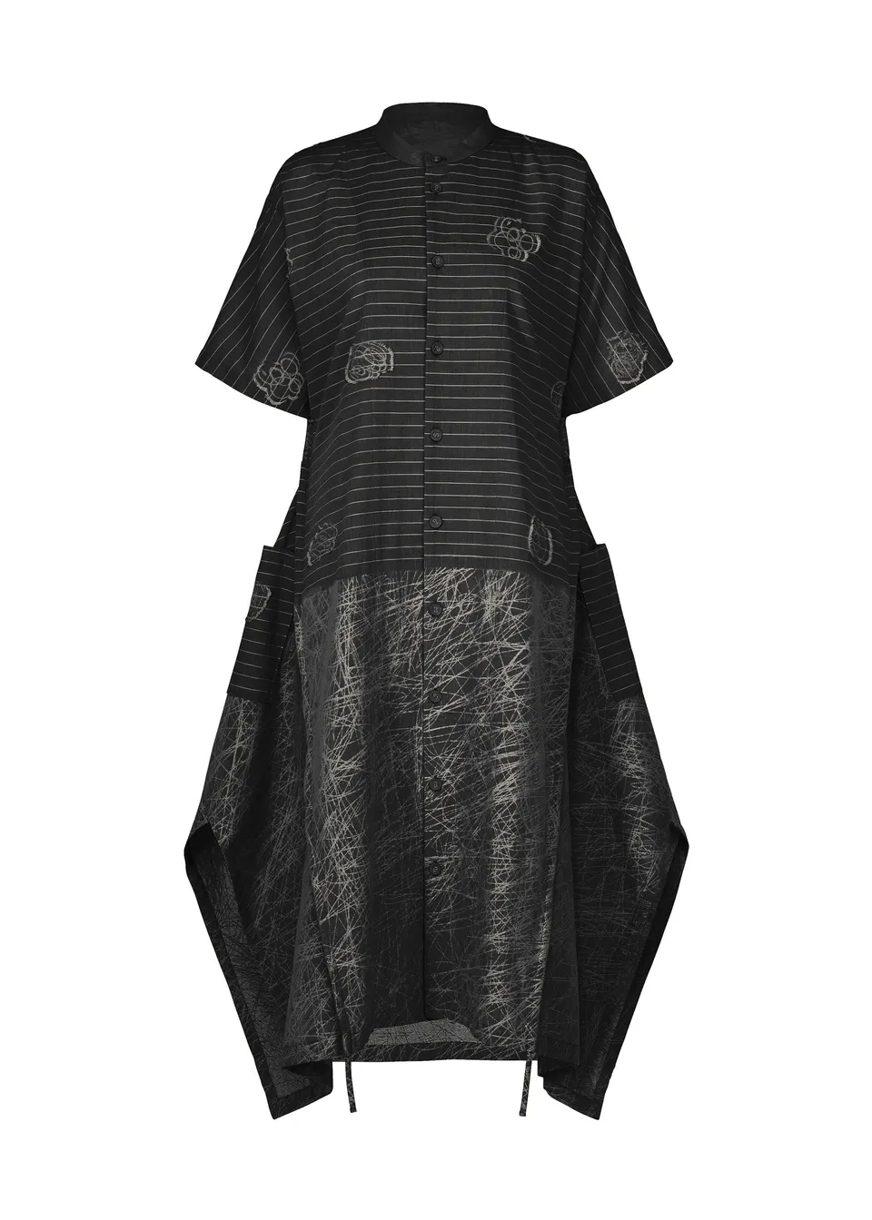 Issey Miyake One Stroke Draw šaty černé