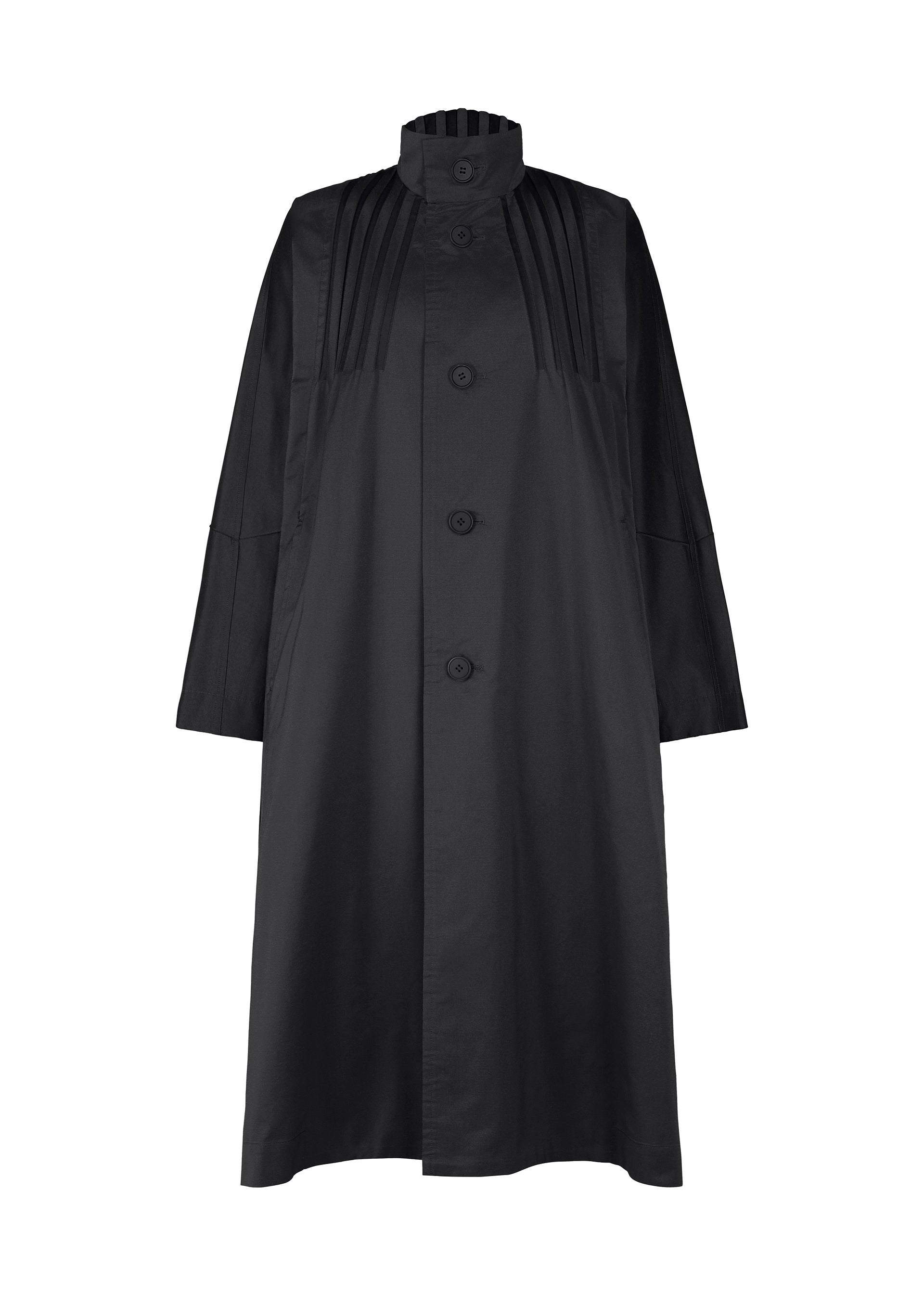 Issey Miyake Type-S 001-1 kabát tmavě šedá strečový