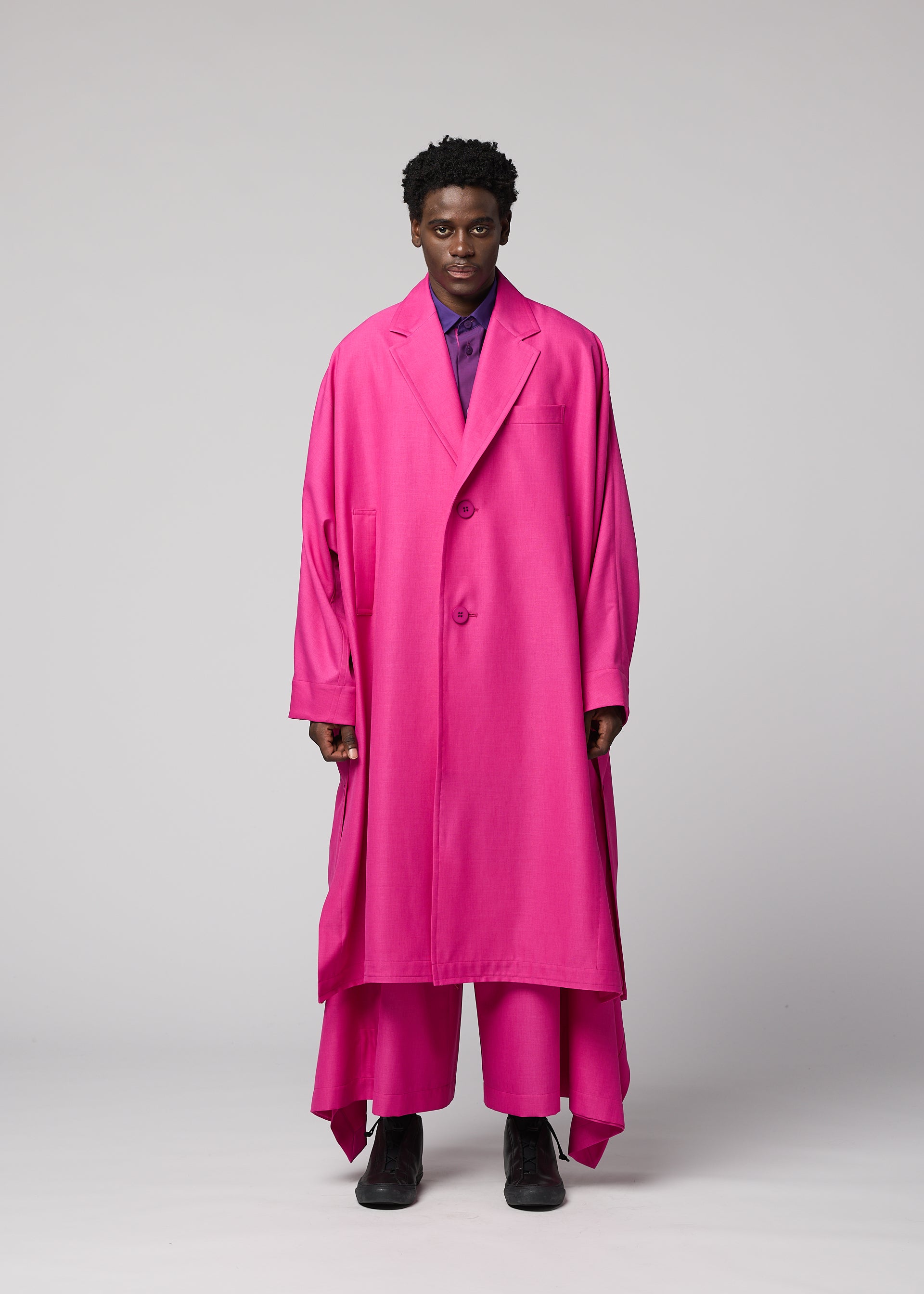Issey Miyake Breeze Drape kabát černý splývavý