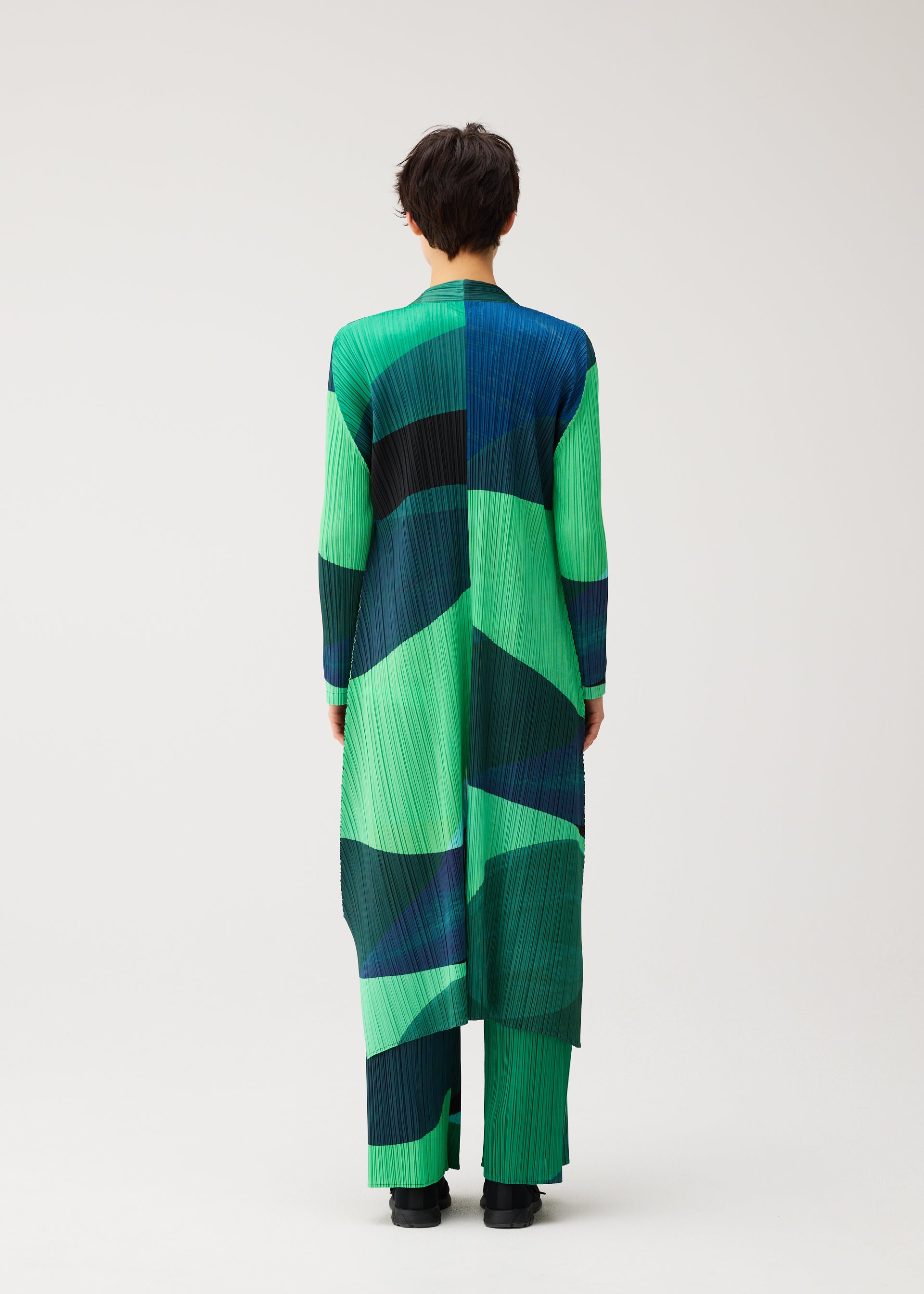 Issey Miyake Orbit dlouhý kabát žlutá vel. 3