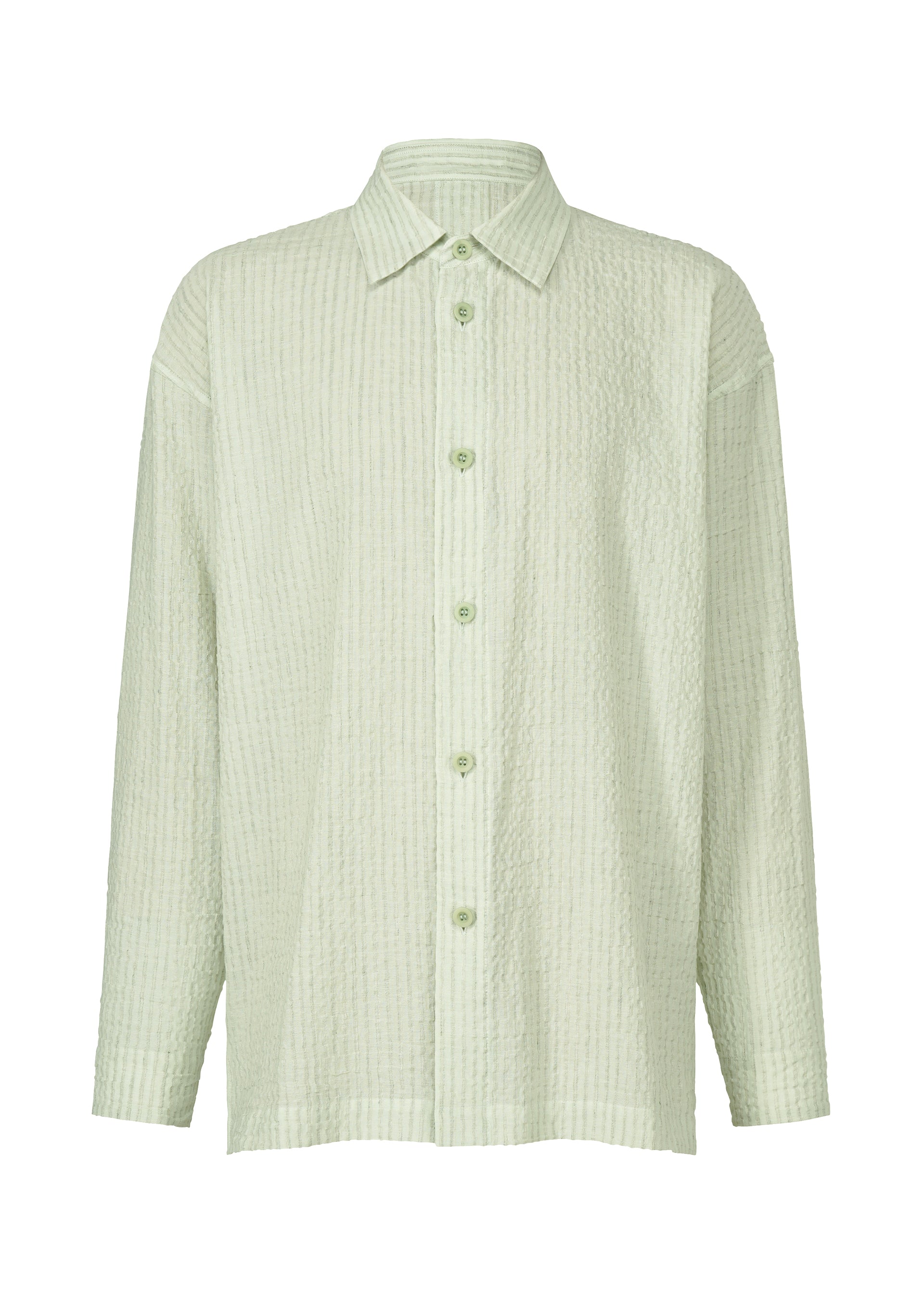 Issey Miyake IM Men Stripe Linen košile šedá