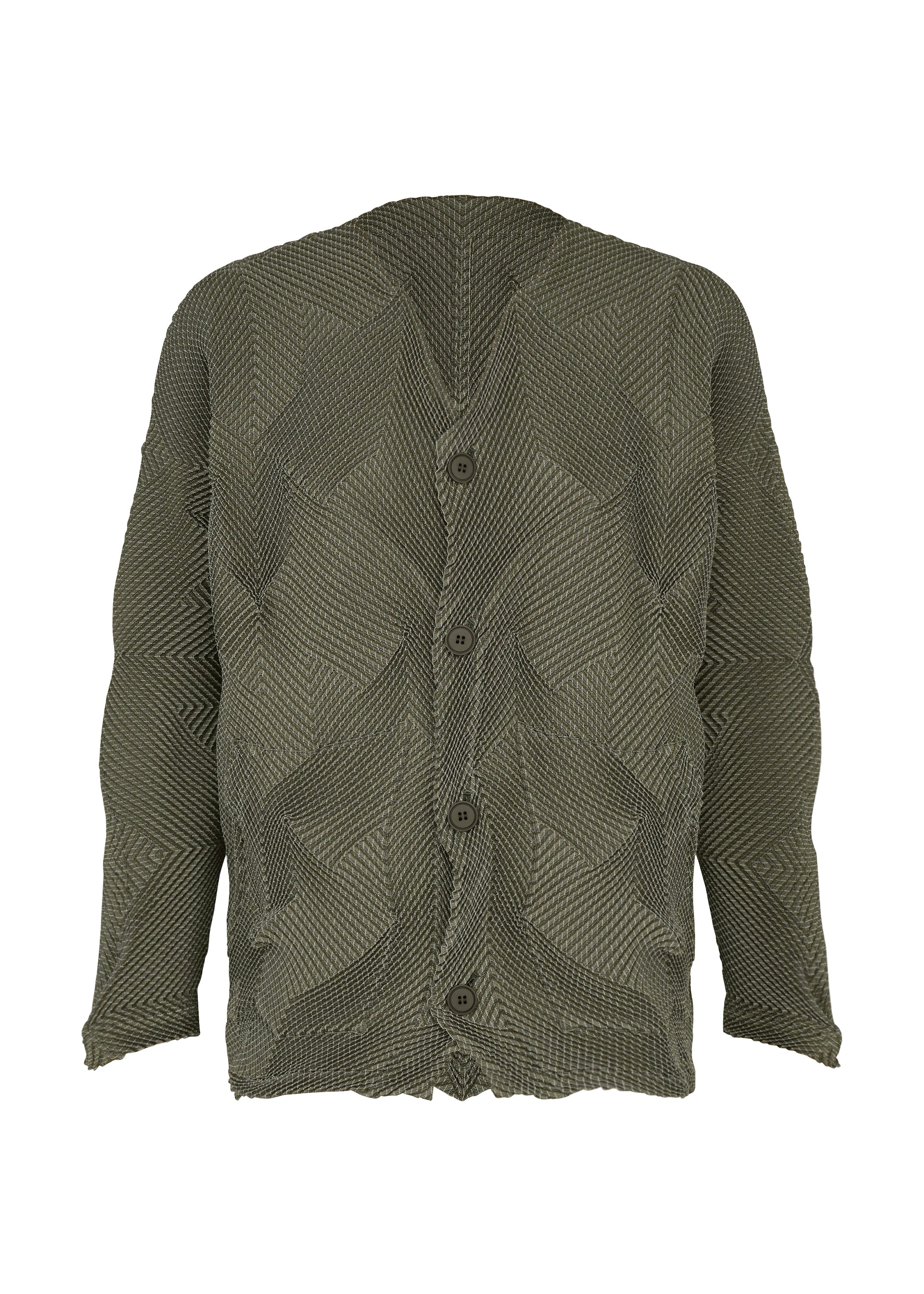 Issey Miyake Type-O 010-1 kardigan šedý vzorovaný