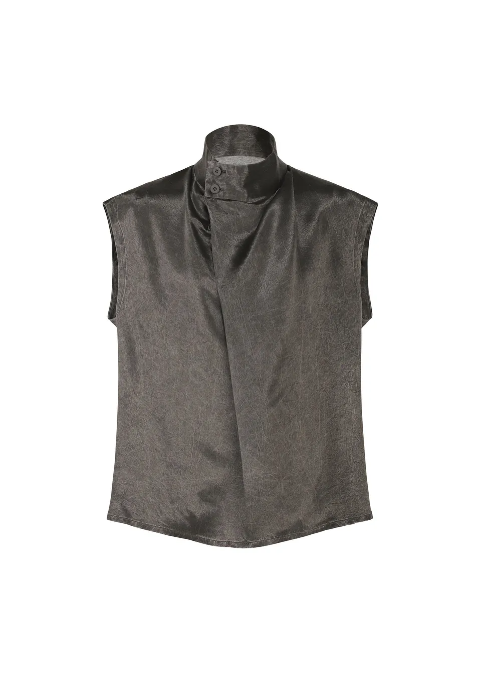 Issey Miyake Satin Wash vesta charcoal gray acetátová