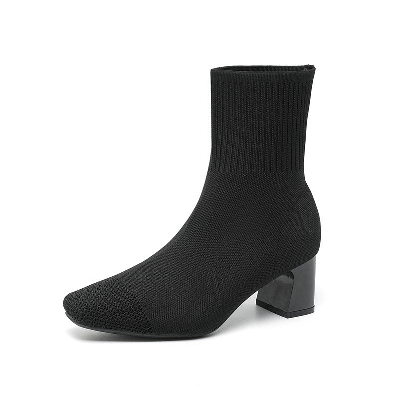 Norielle ponožkové kotníkové boty na podpatku béžové elegantní