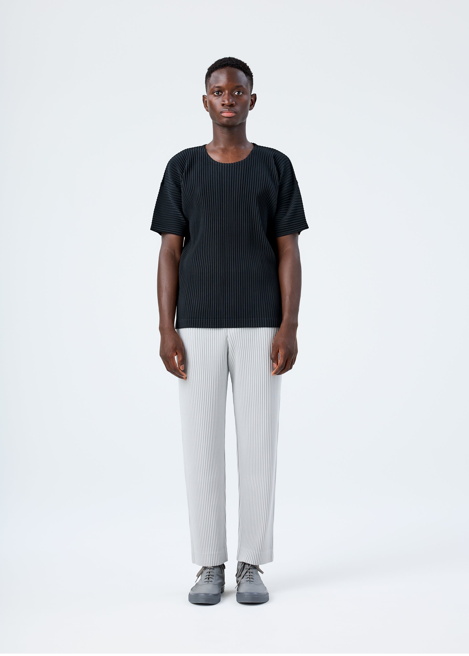 Issey Miyake Basics rovné kalhoty navy 2