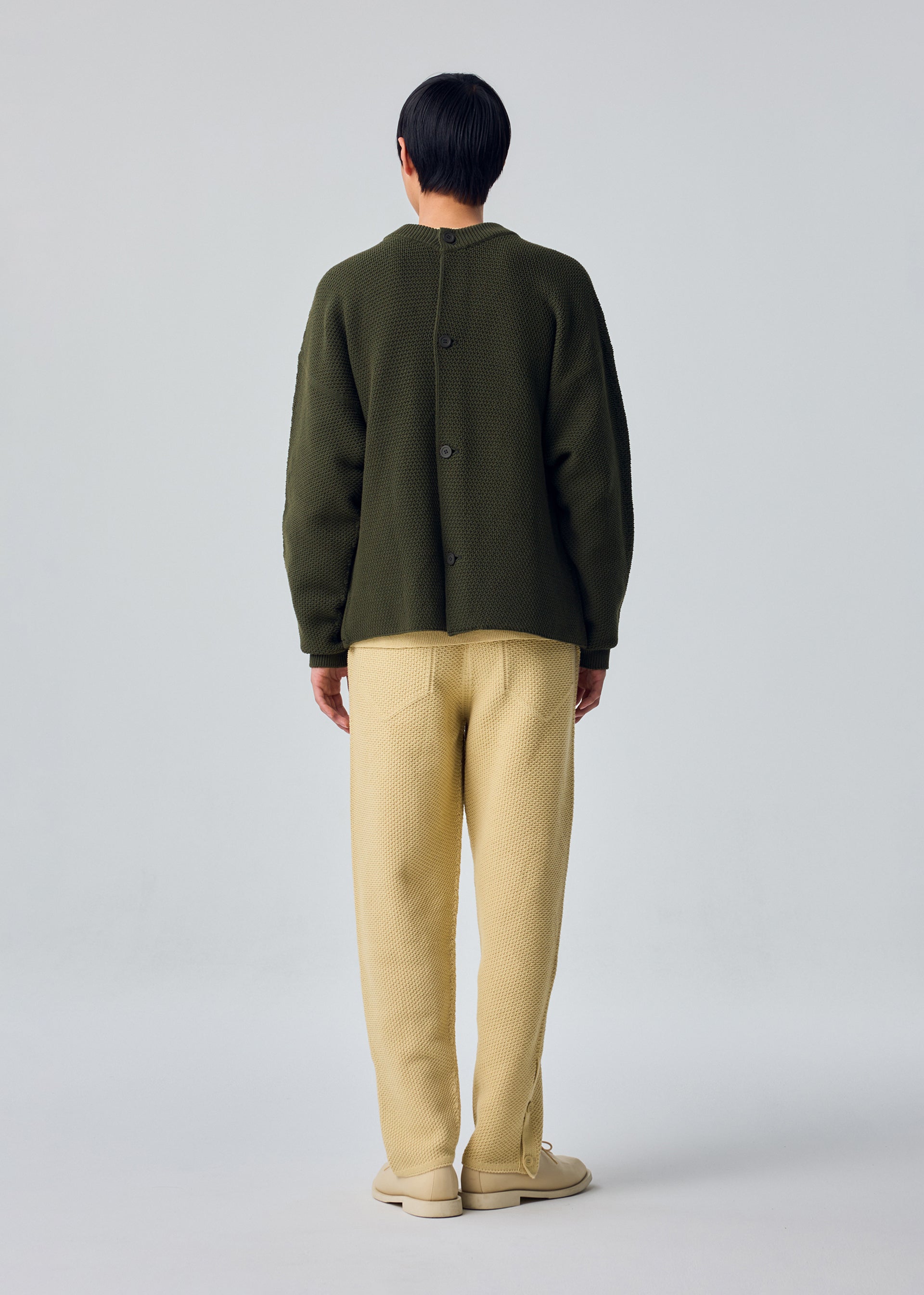 Issey Miyake Rustic Knit kardigan Black vlněný