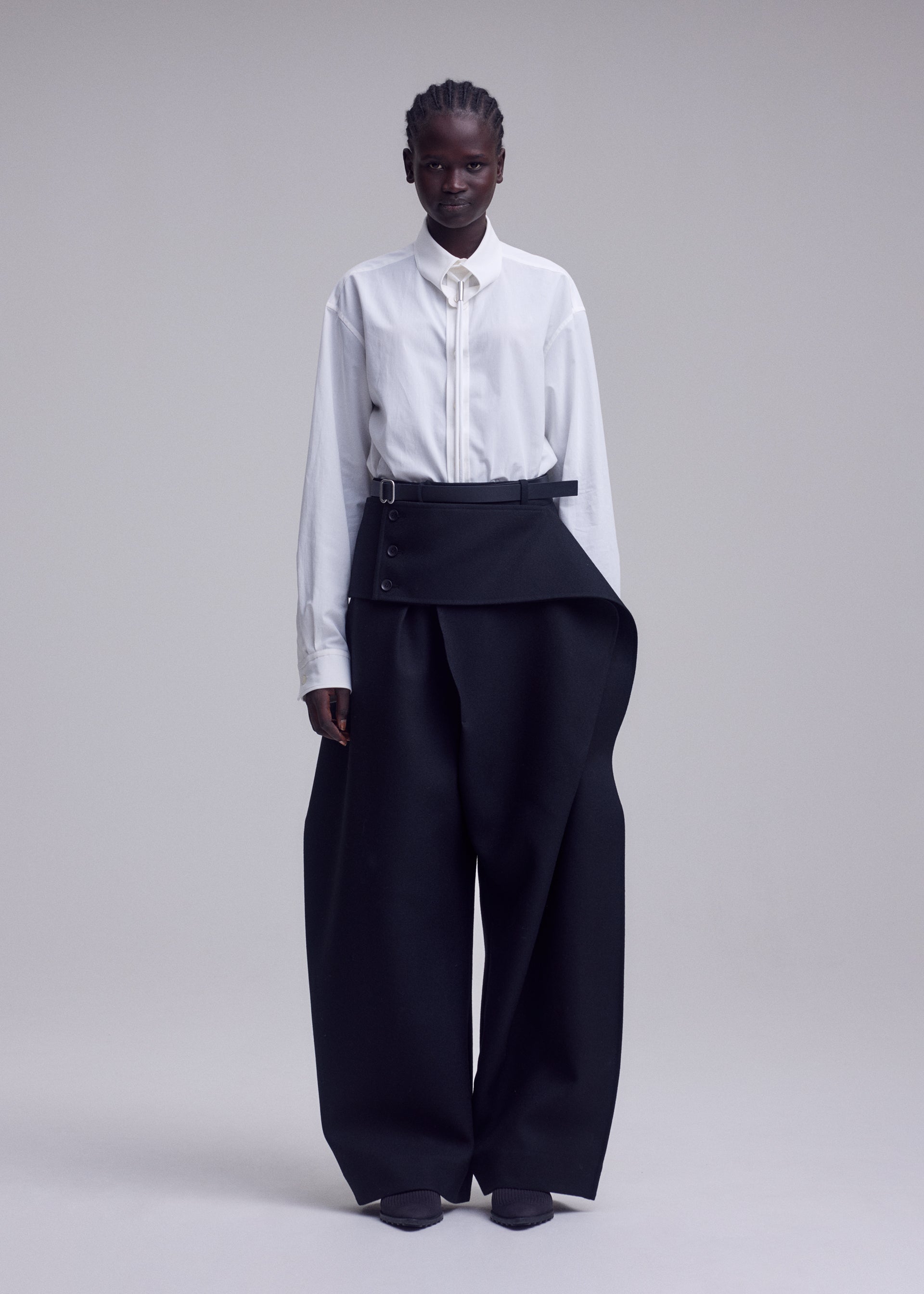 Issey Miyake Calligraph kalhoty černé vel. 2 vlněné