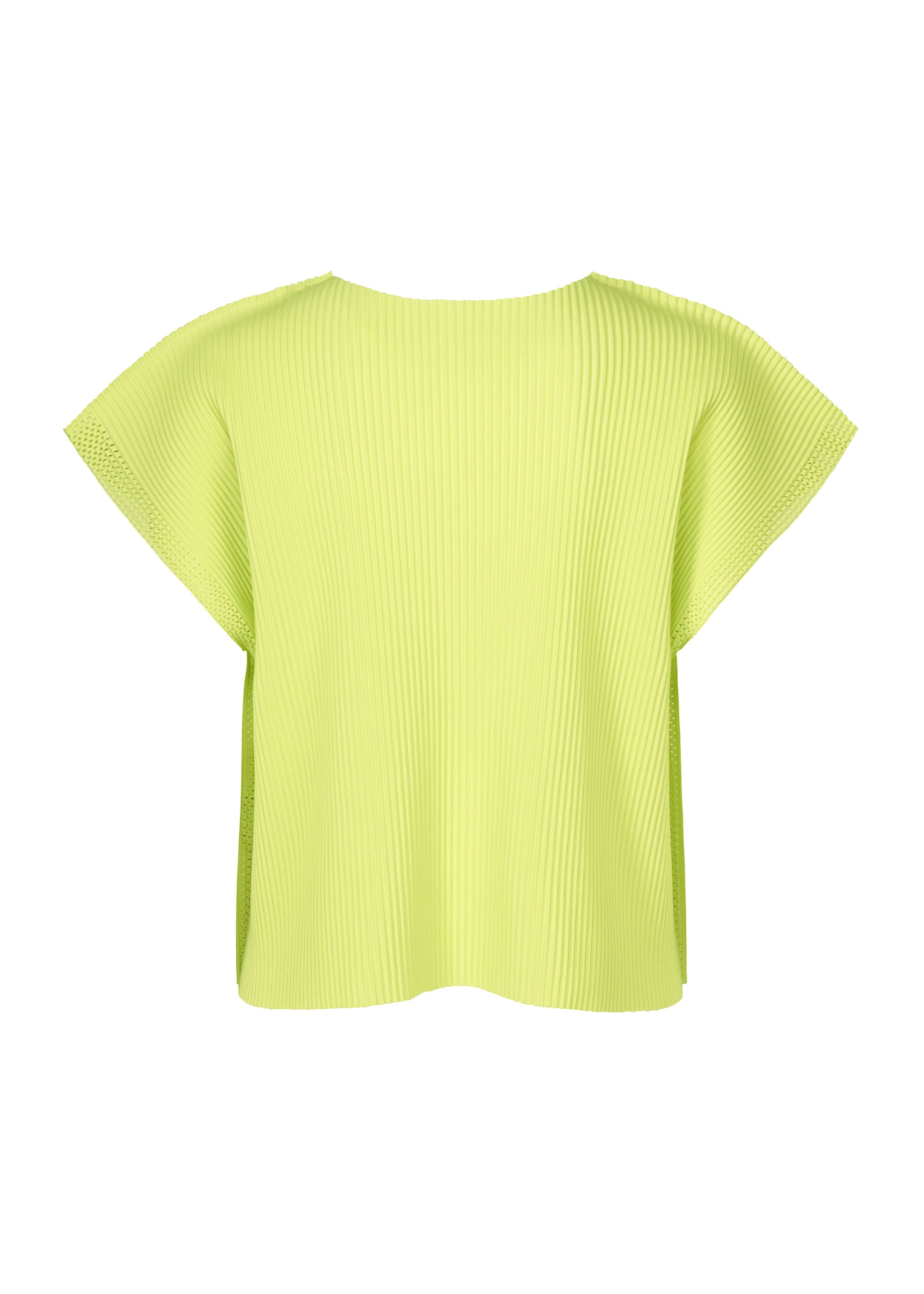 Issey Miyake Mesh Pleats pletený top s krátkým rukávem černý