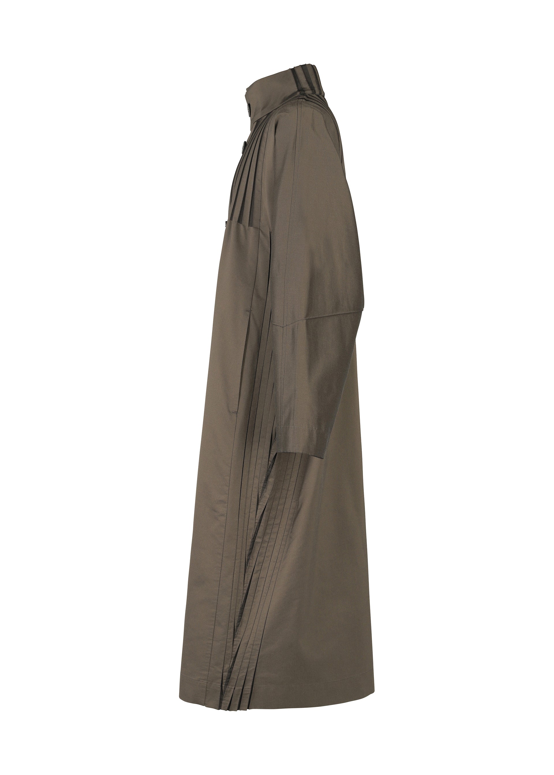 Issey Miyake Type-S 001-1 kabát tmavě šedá strečový