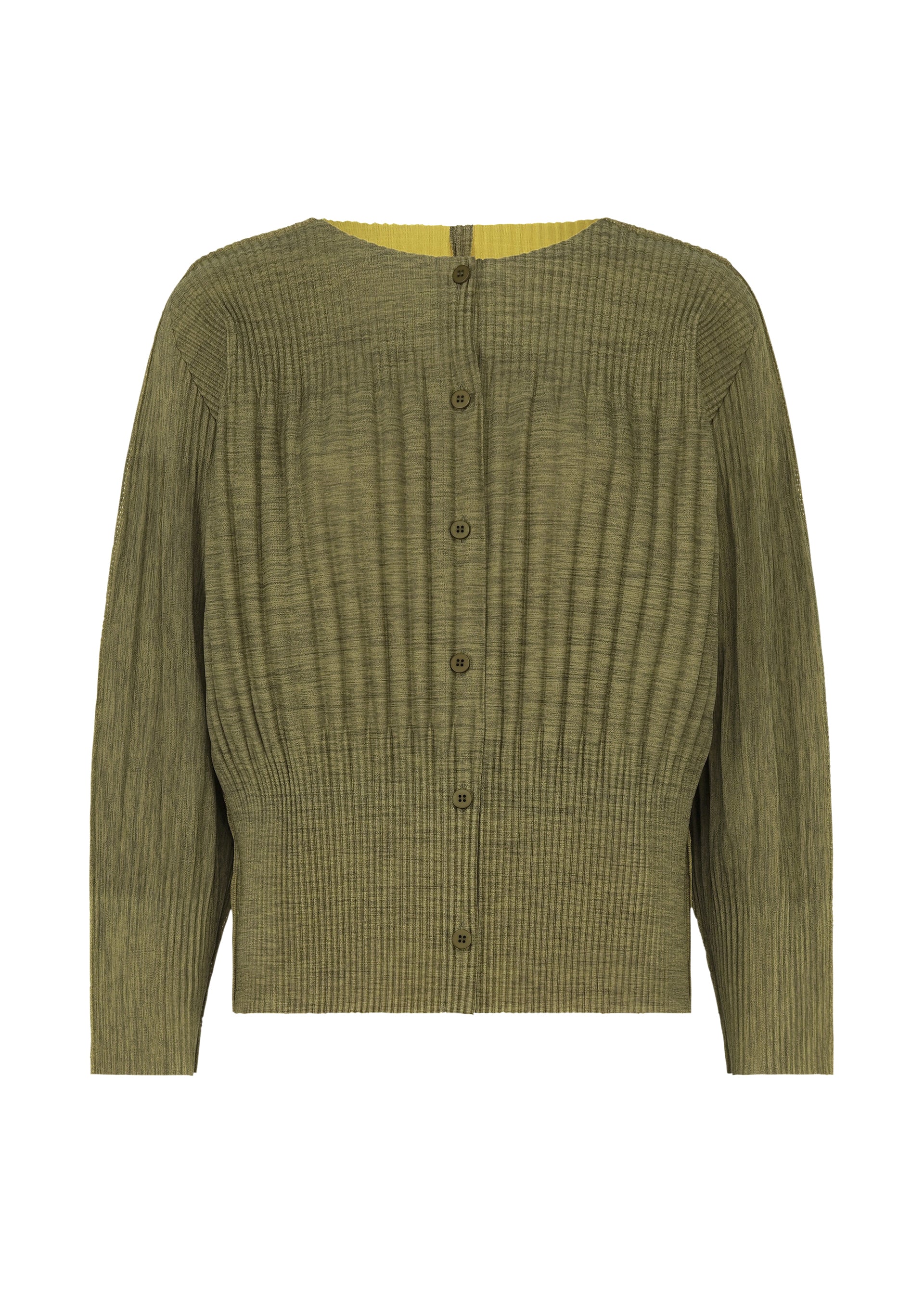 Issey Miyake Mix Fine Knit Pleats kardigan taupe