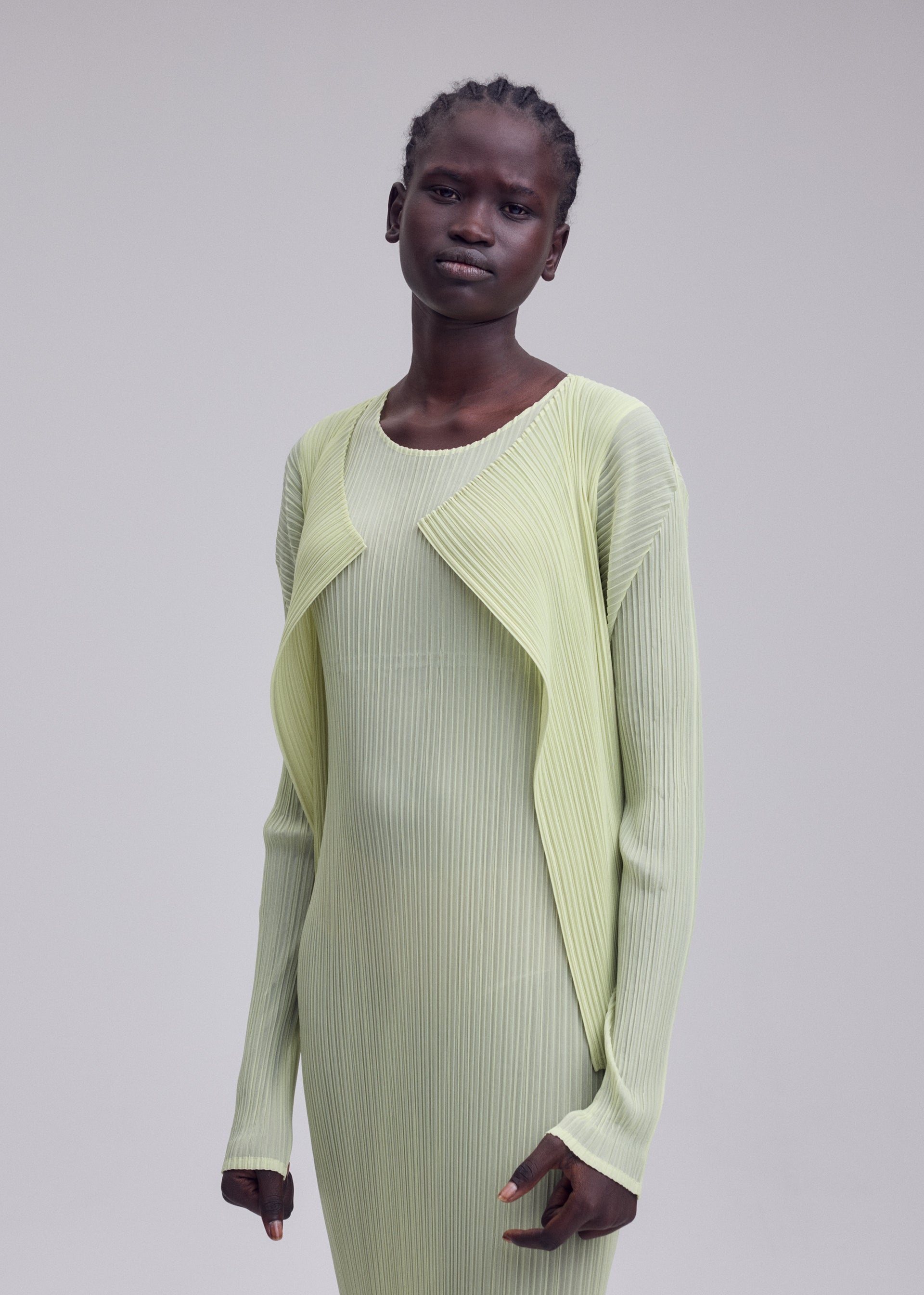 Issey Miyake Sheer Slit Pleats kardigan černý vel. 2