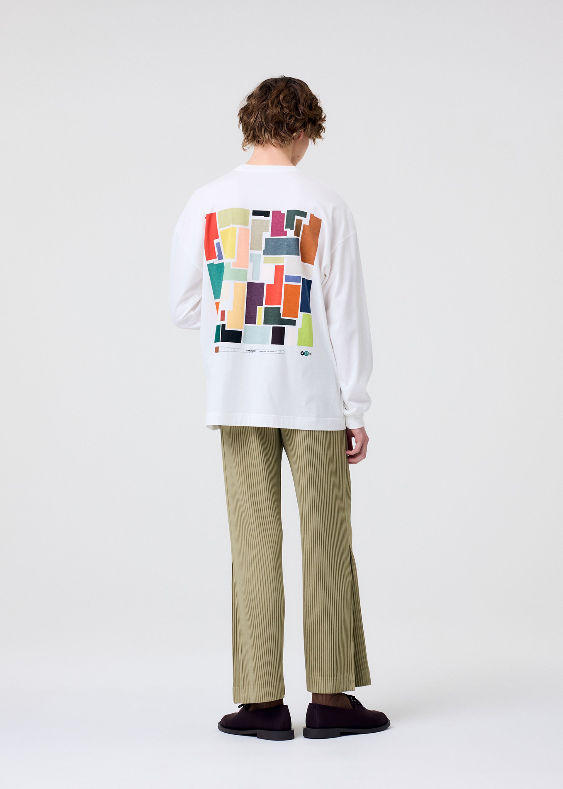 Issey Miyake Color Chips tričko bílé s dlouhým rukávem