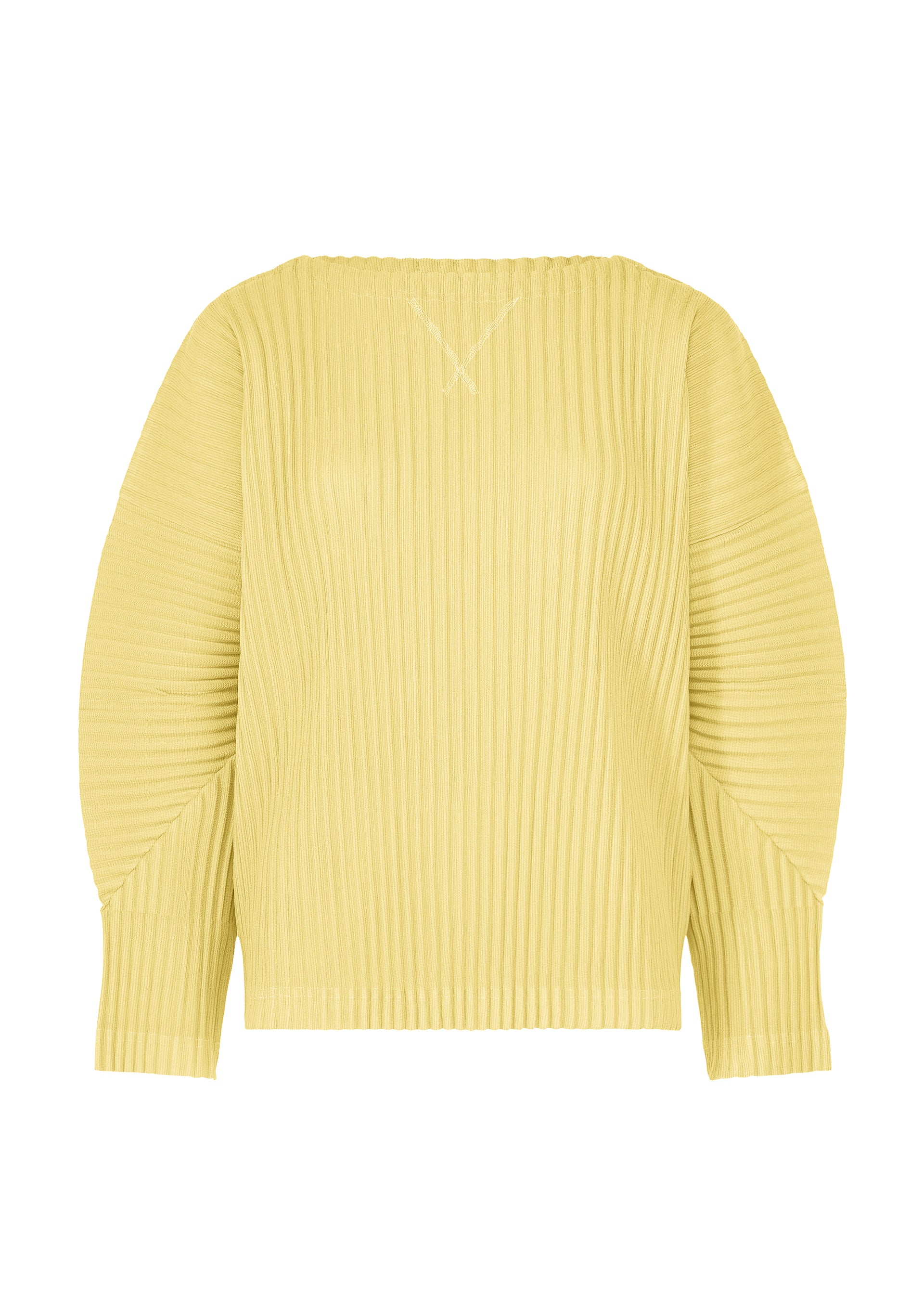 Issey Miyake Corduroy Pleats top s dlouhým rukávem taupe hebký