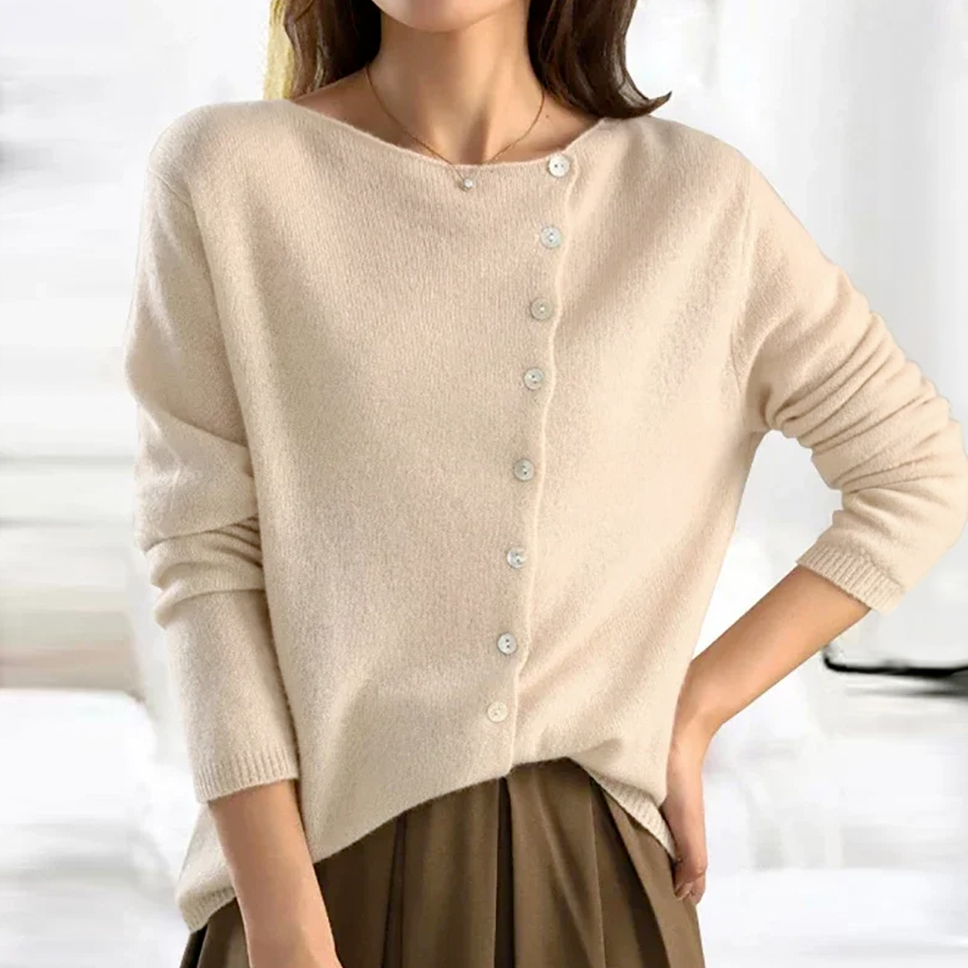 Norielle pletený cardigan šedý na knoflíky véčko