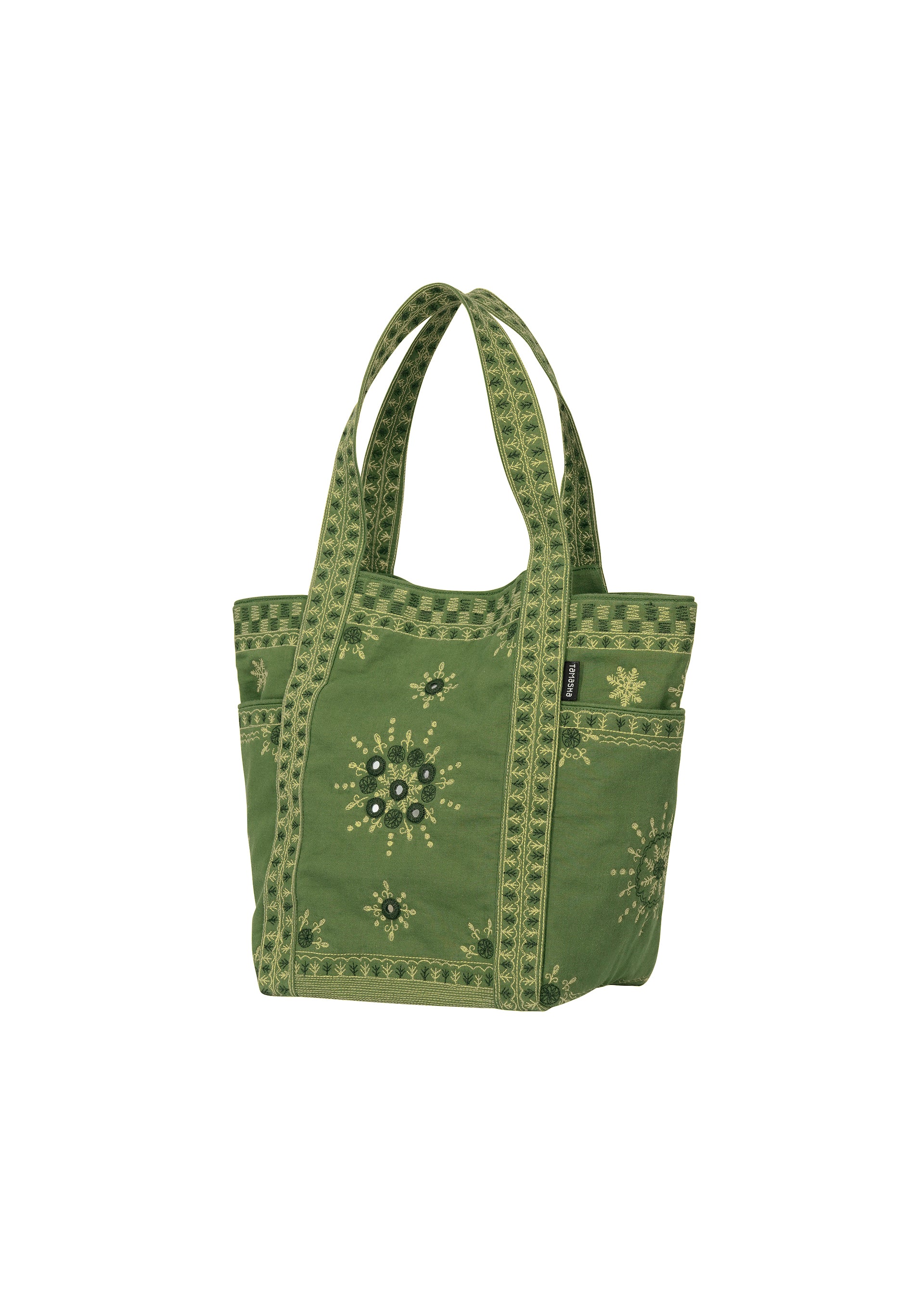 Issey Miyake HaaT Dazzle Mirror Box tote černá vyšívaná