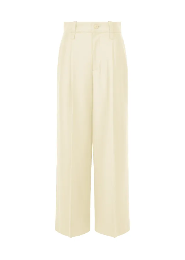 Issey Miyake Shell rovné kalhoty off-white