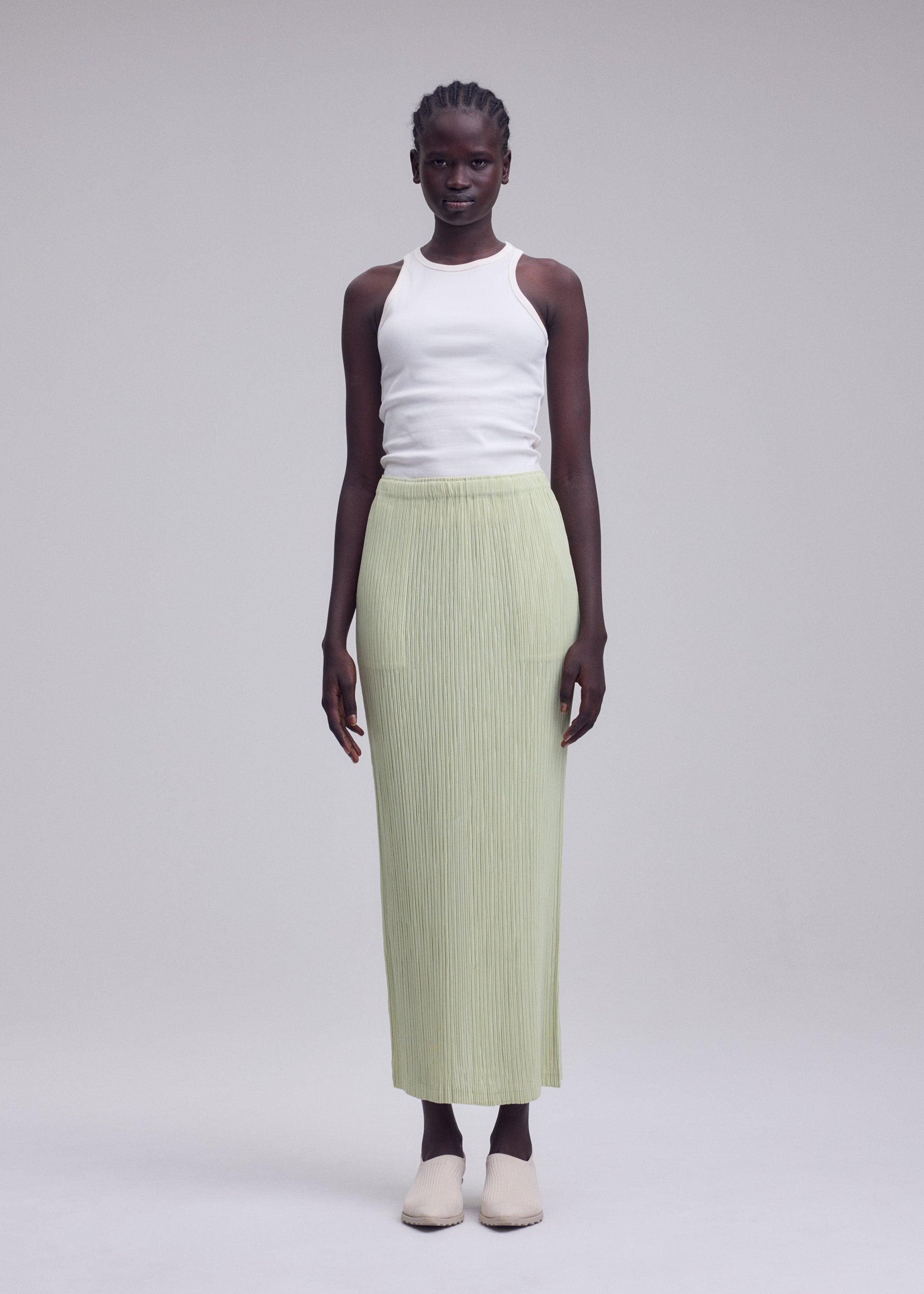 Issey Miyake Hatching Bottoms sukně černá plisovaná dlouhá
