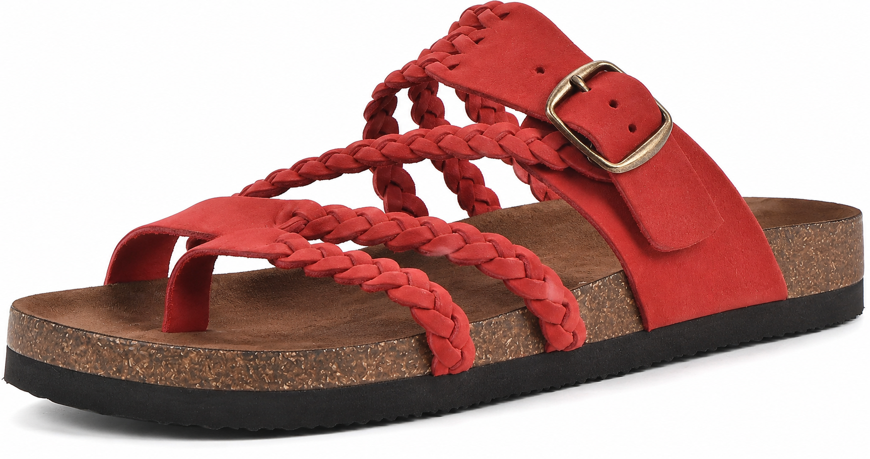 Norielle Tressé Boucle sandály béžové ploché