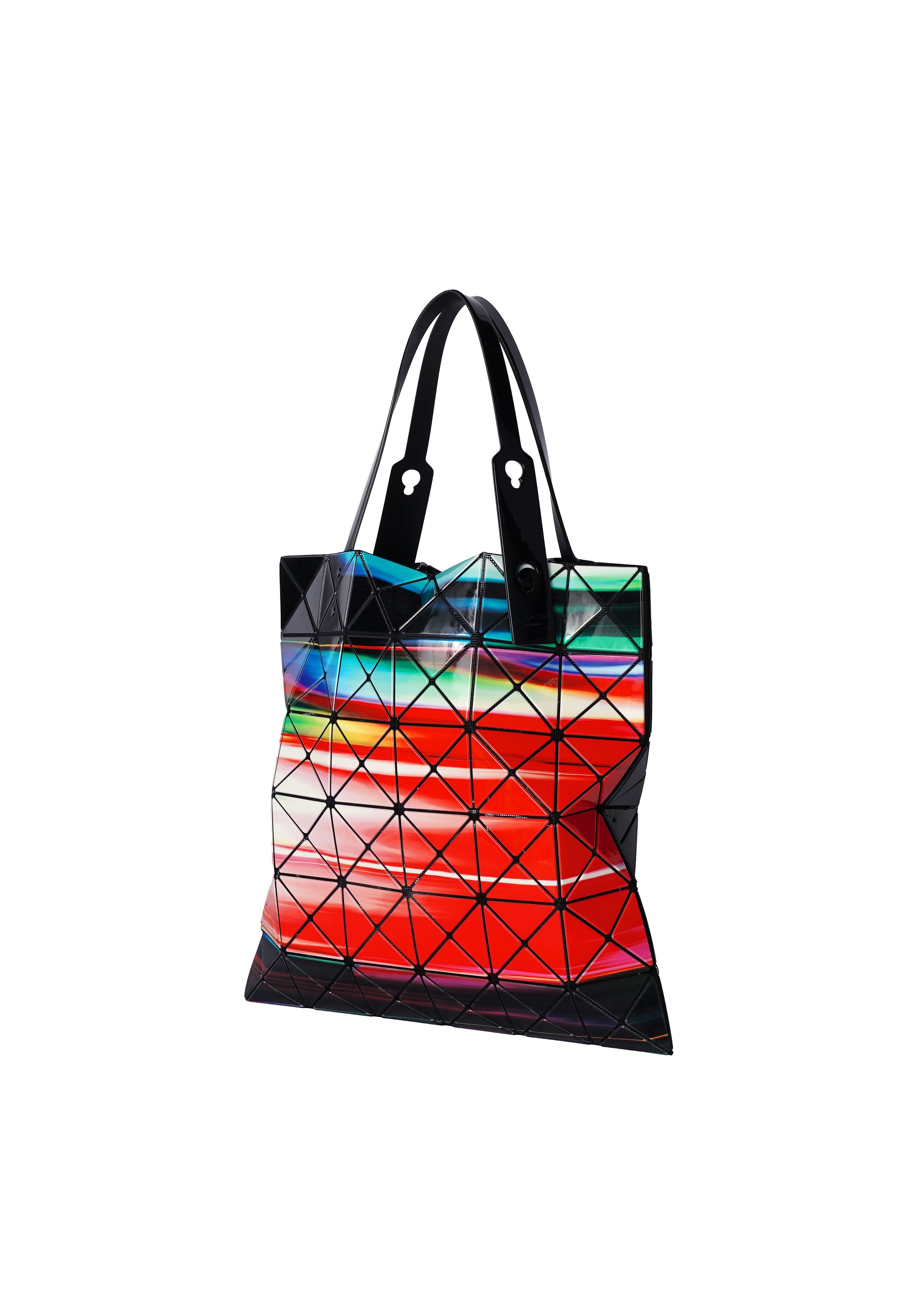 Issey Miyake Warp tote taška červená mix lak
