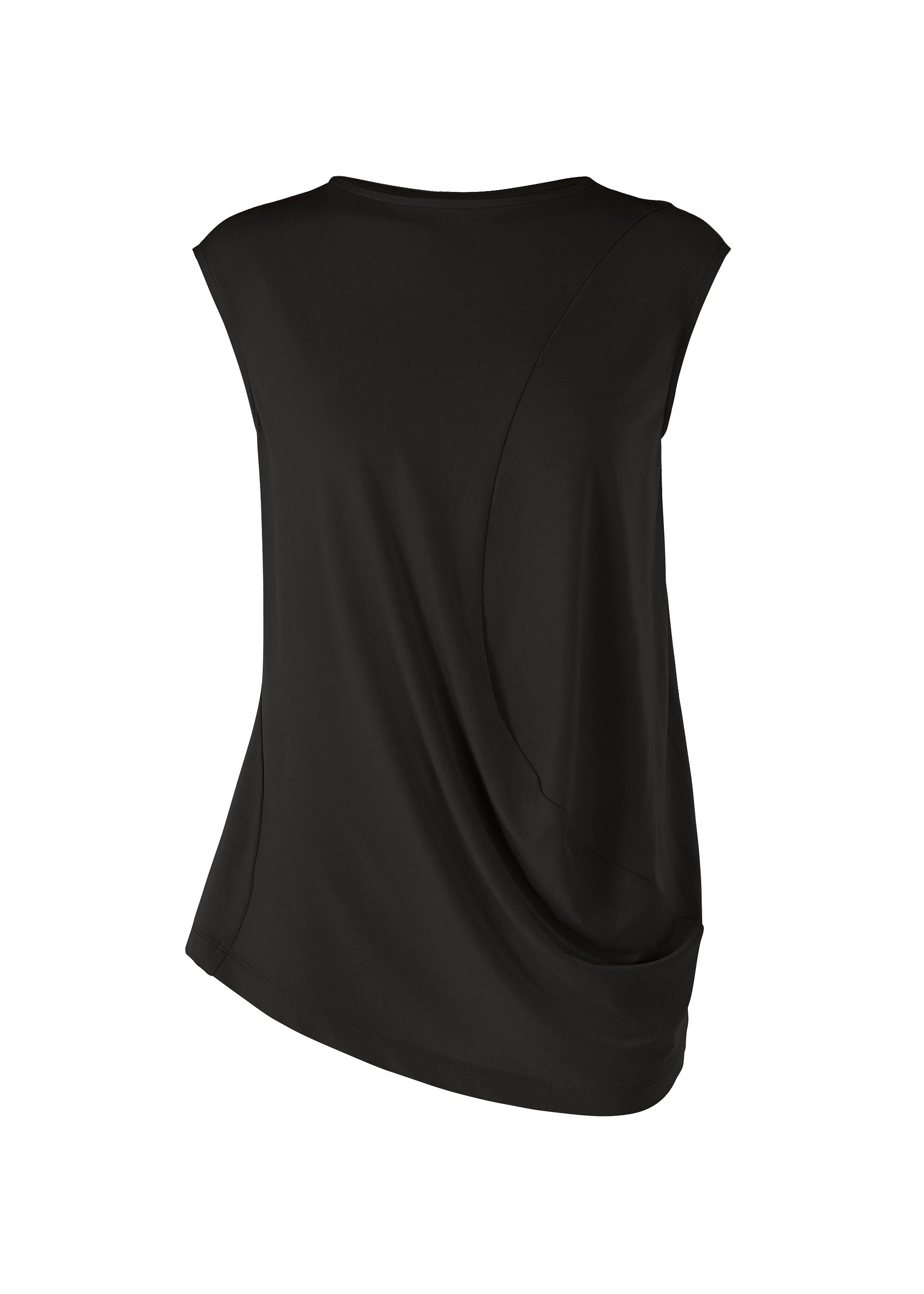 Issey Miyake Drape Jersey-68 top černý bez rukávů