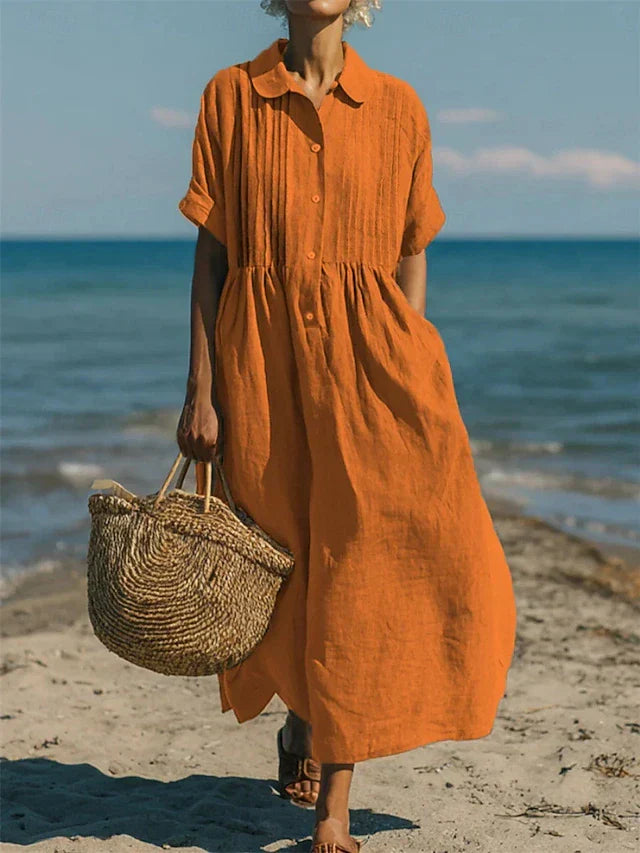 Norielle Chemise košilové midi šaty modré