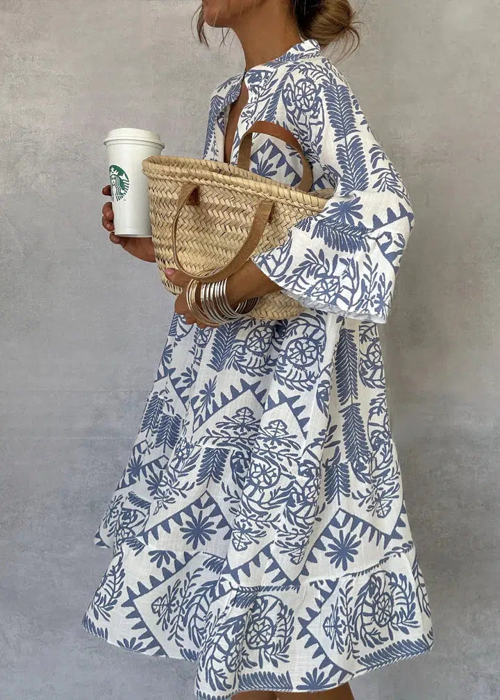 Norielle boho midi šaty vzorované bílé
