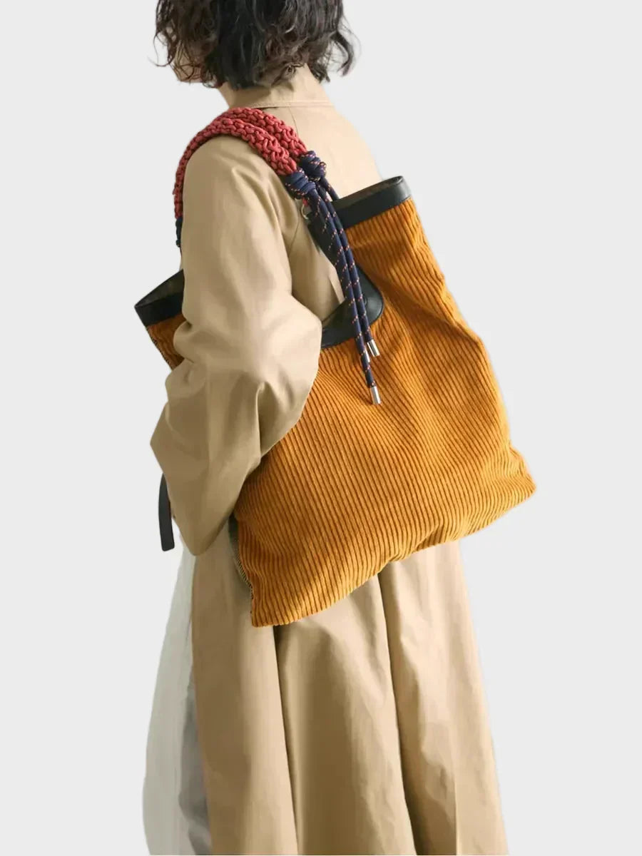 Norielle manšestrová kabelka shopper žlutá
