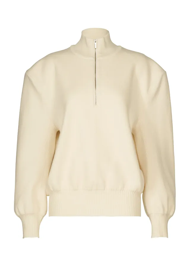 Issey Miyake Handsome Knit svetr černý půlzip vlna
