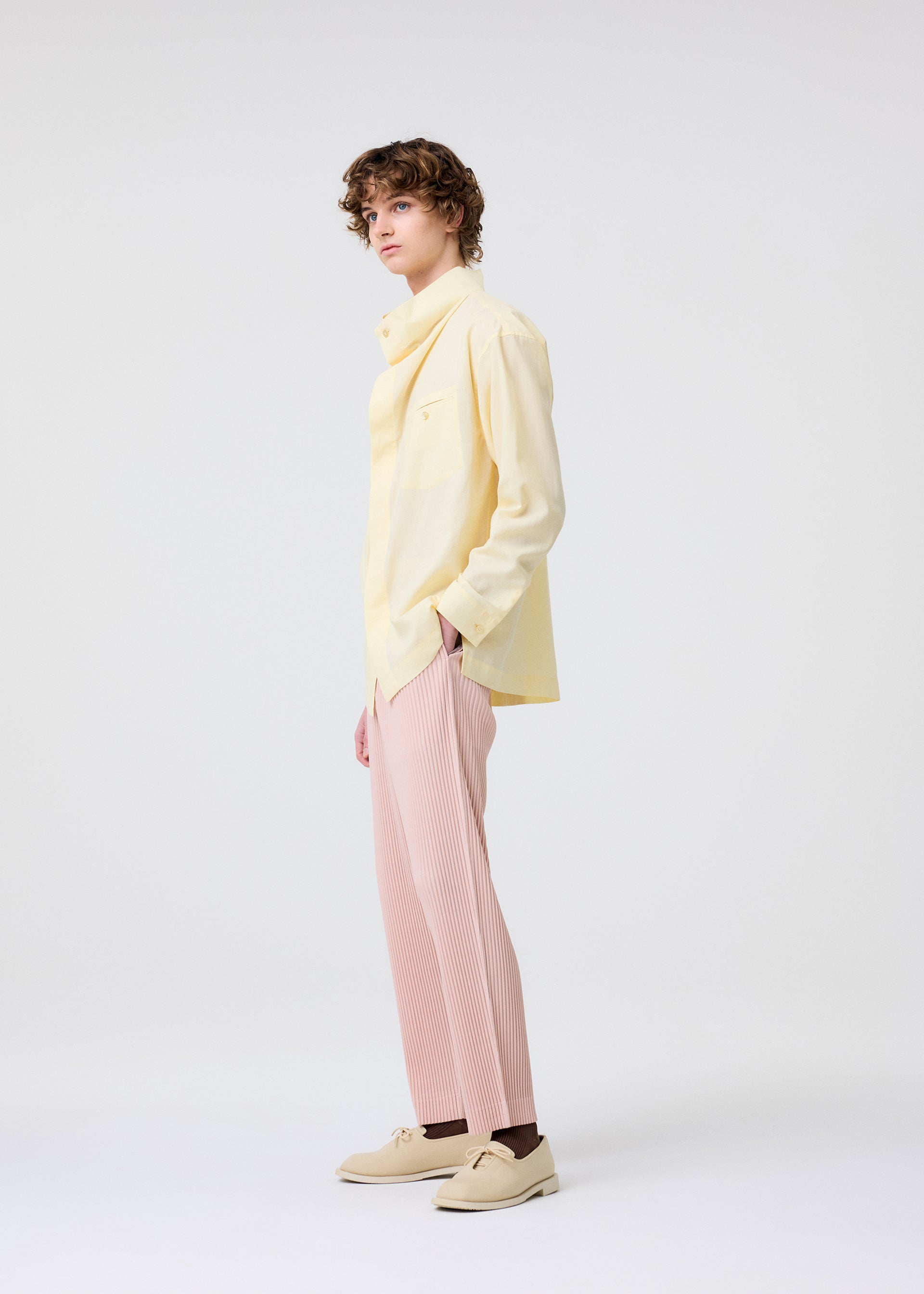 Issey Miyake Color Pleats 2 kalhoty vínové lehčké