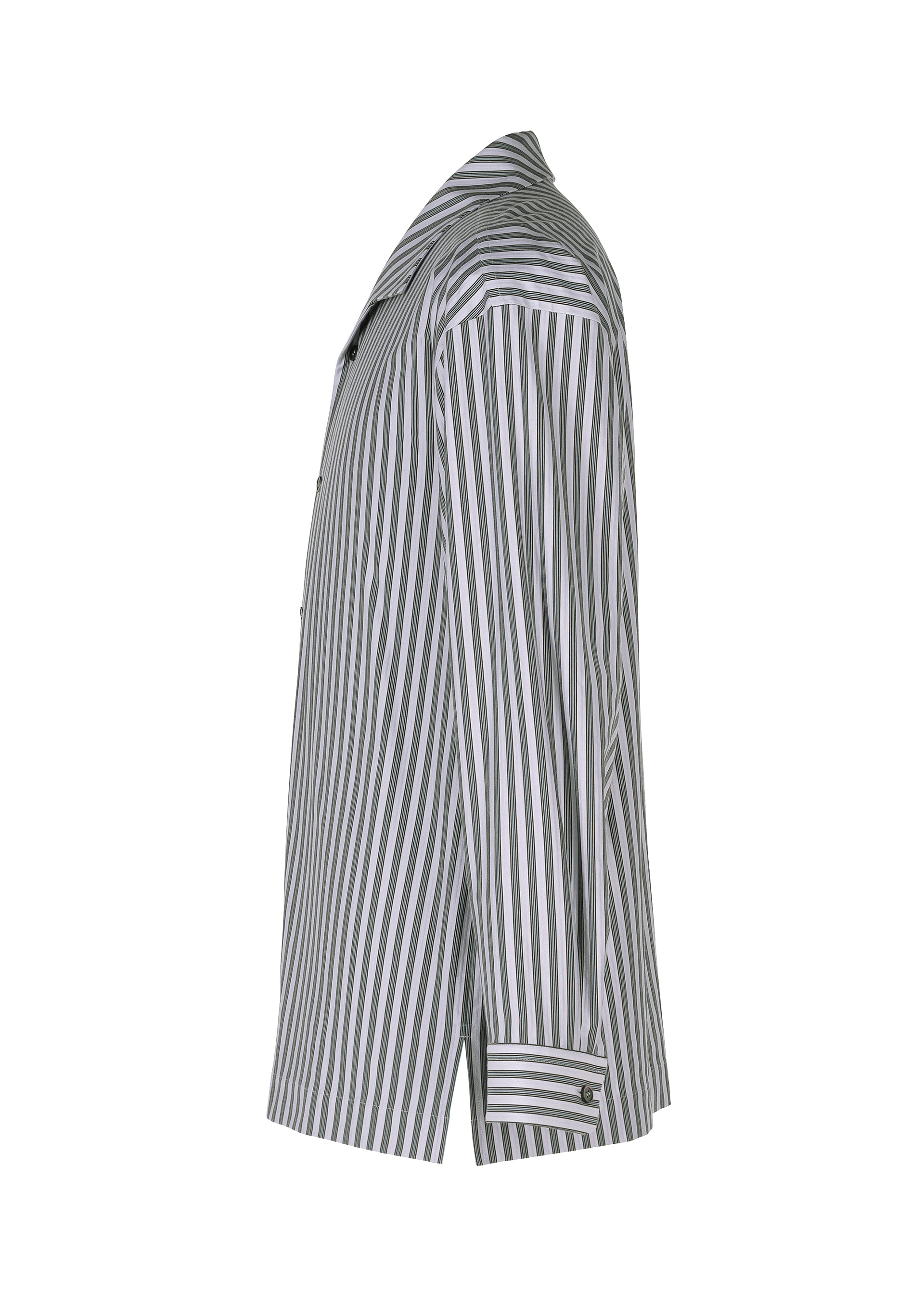 Issey Miyake Homme Plissé Stripe Jersey košile hnědá