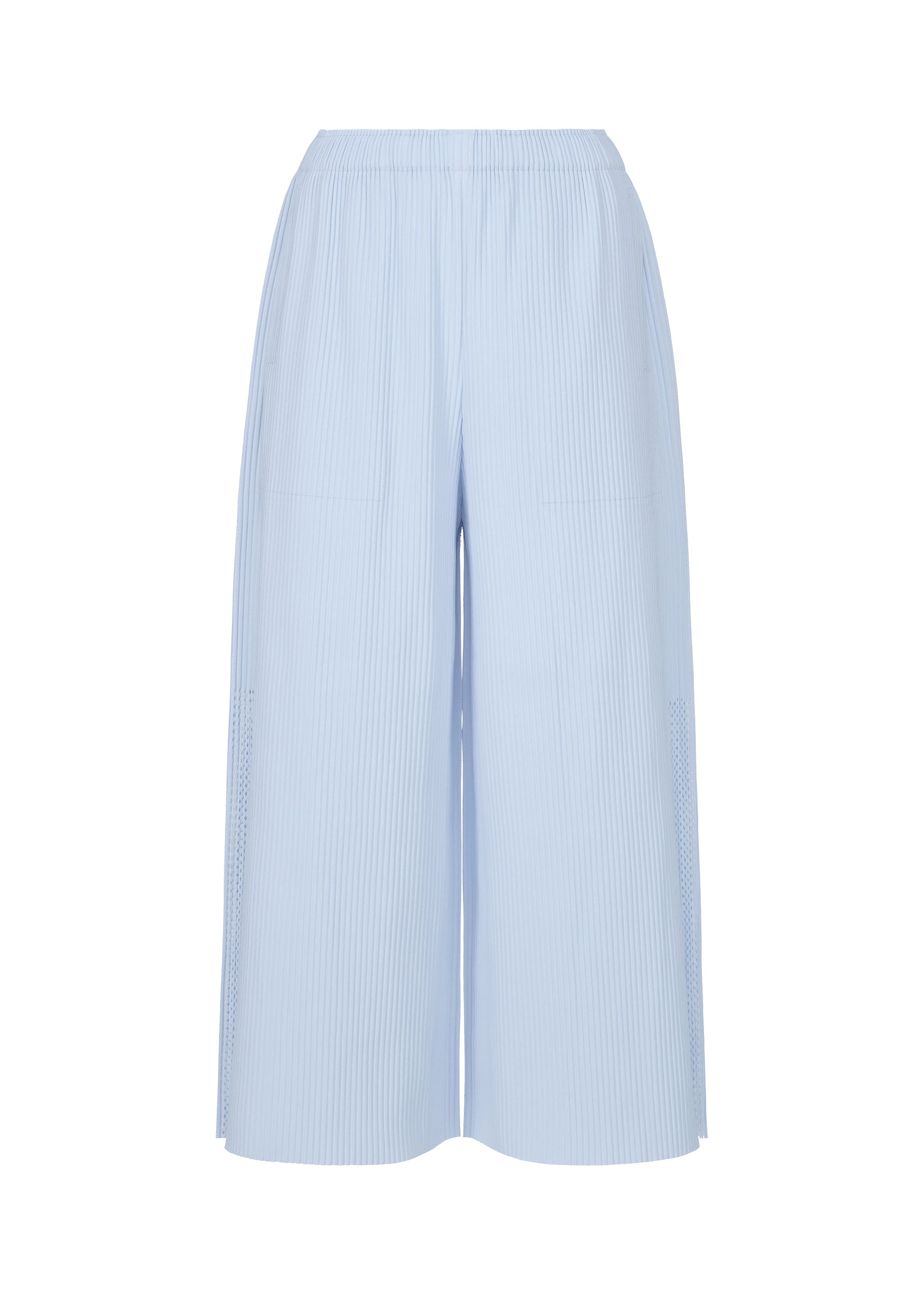 Issey Miyake Mesh Pleats široké kalhoty černé síťované