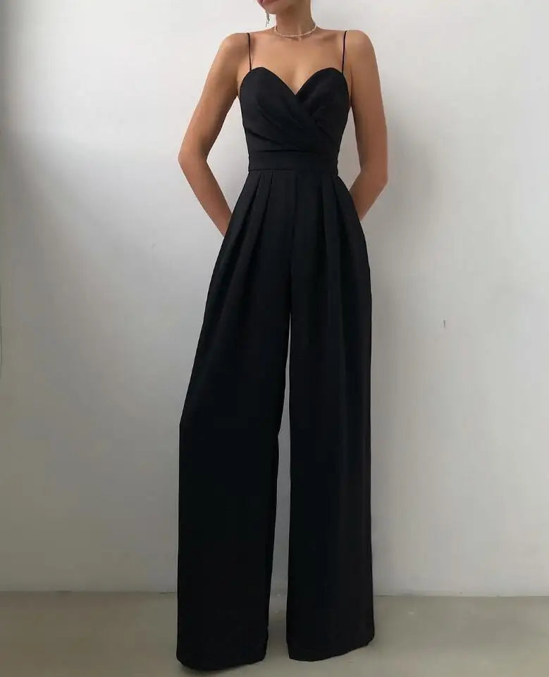 Norielle černý bustier overal široké nohavice S