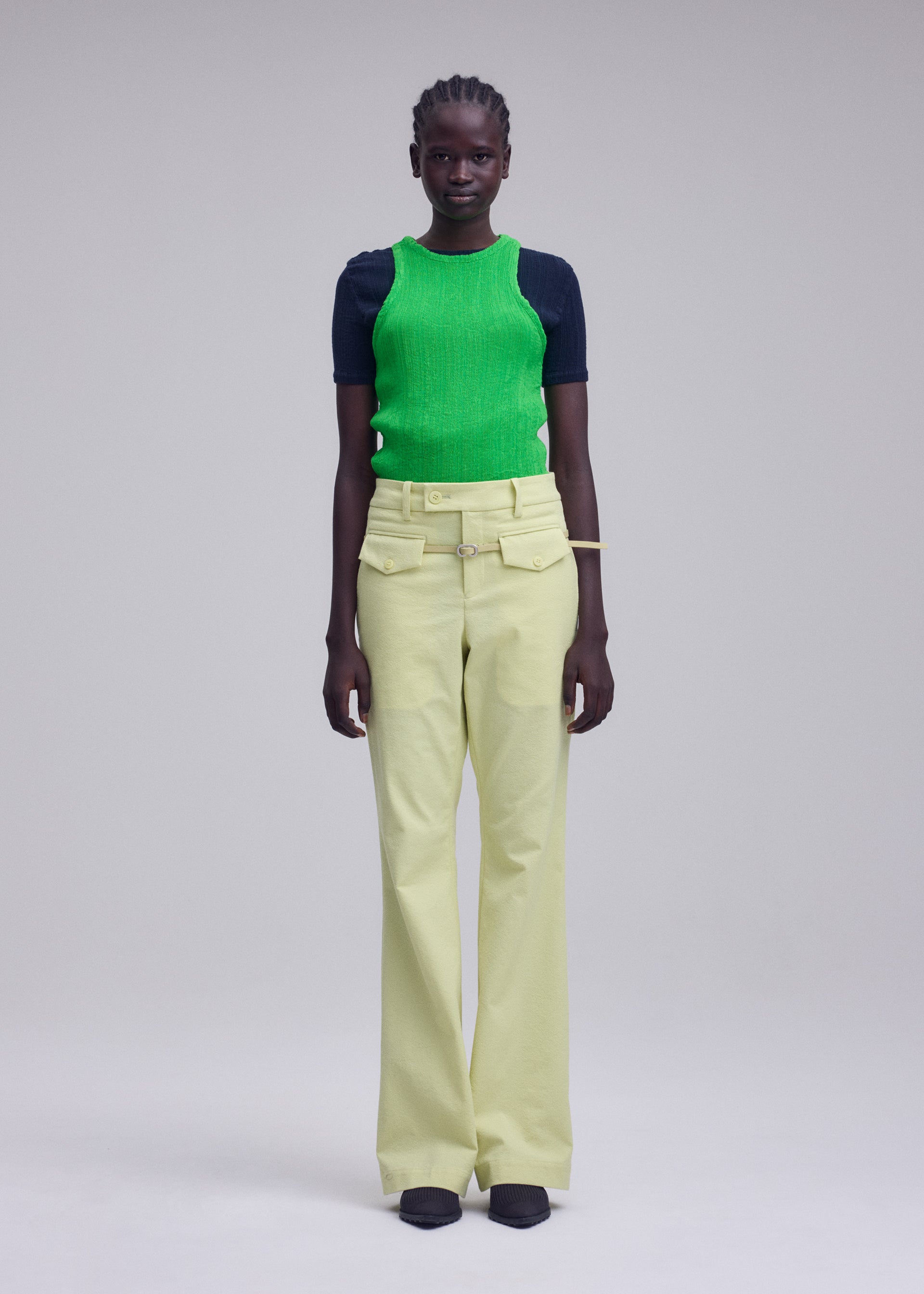 Issey Miyake Grainy Pants kalhoty off-white strečové