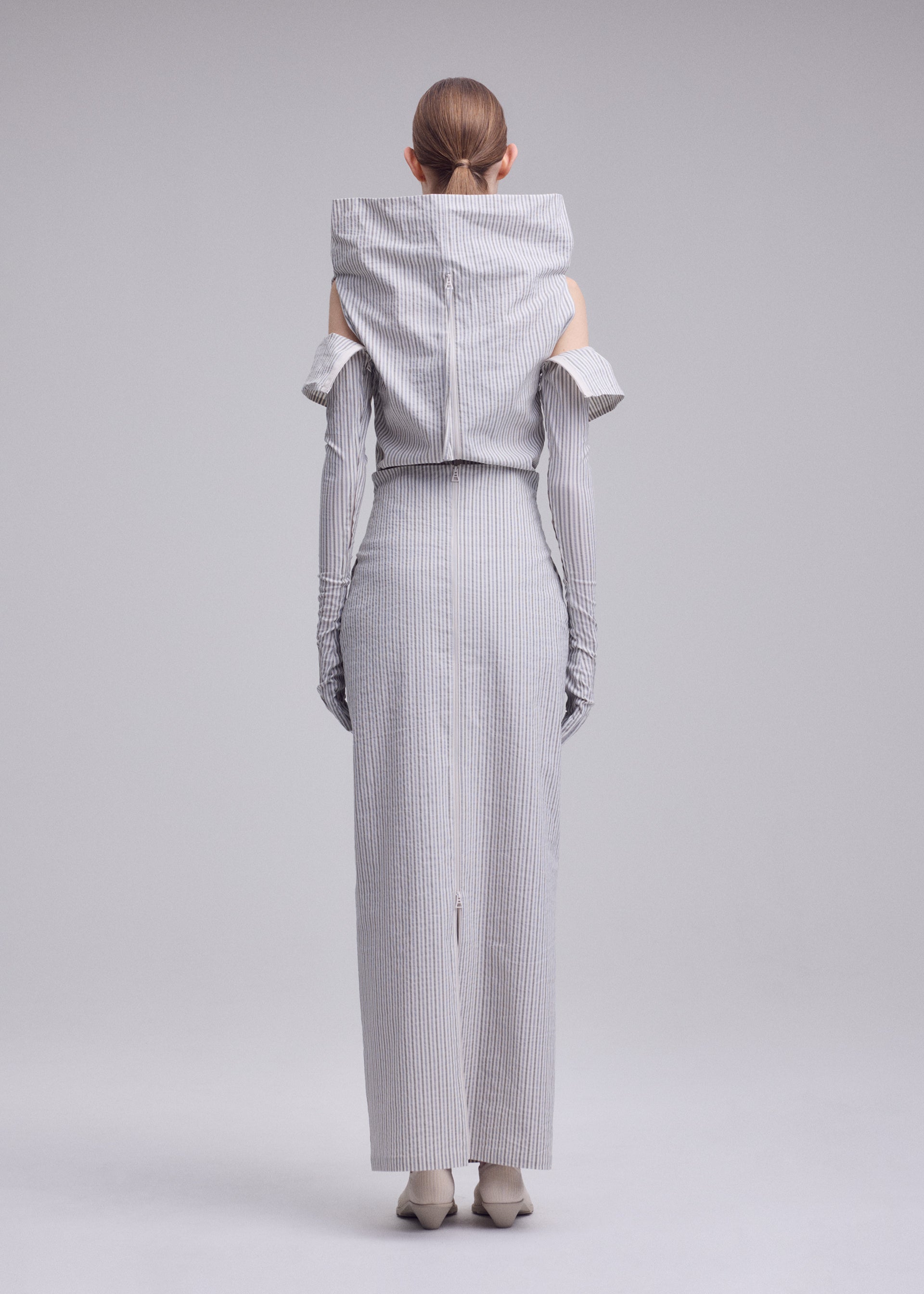 Issey Miyake Allow Stripe IM63FG094 sukně černá vel. 2 pruhovaná