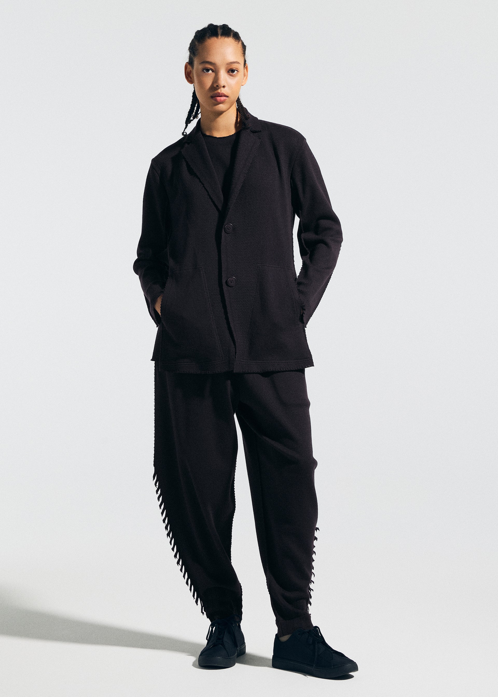 Issey Miyake Type-A 003 bunda světle šedá pletená